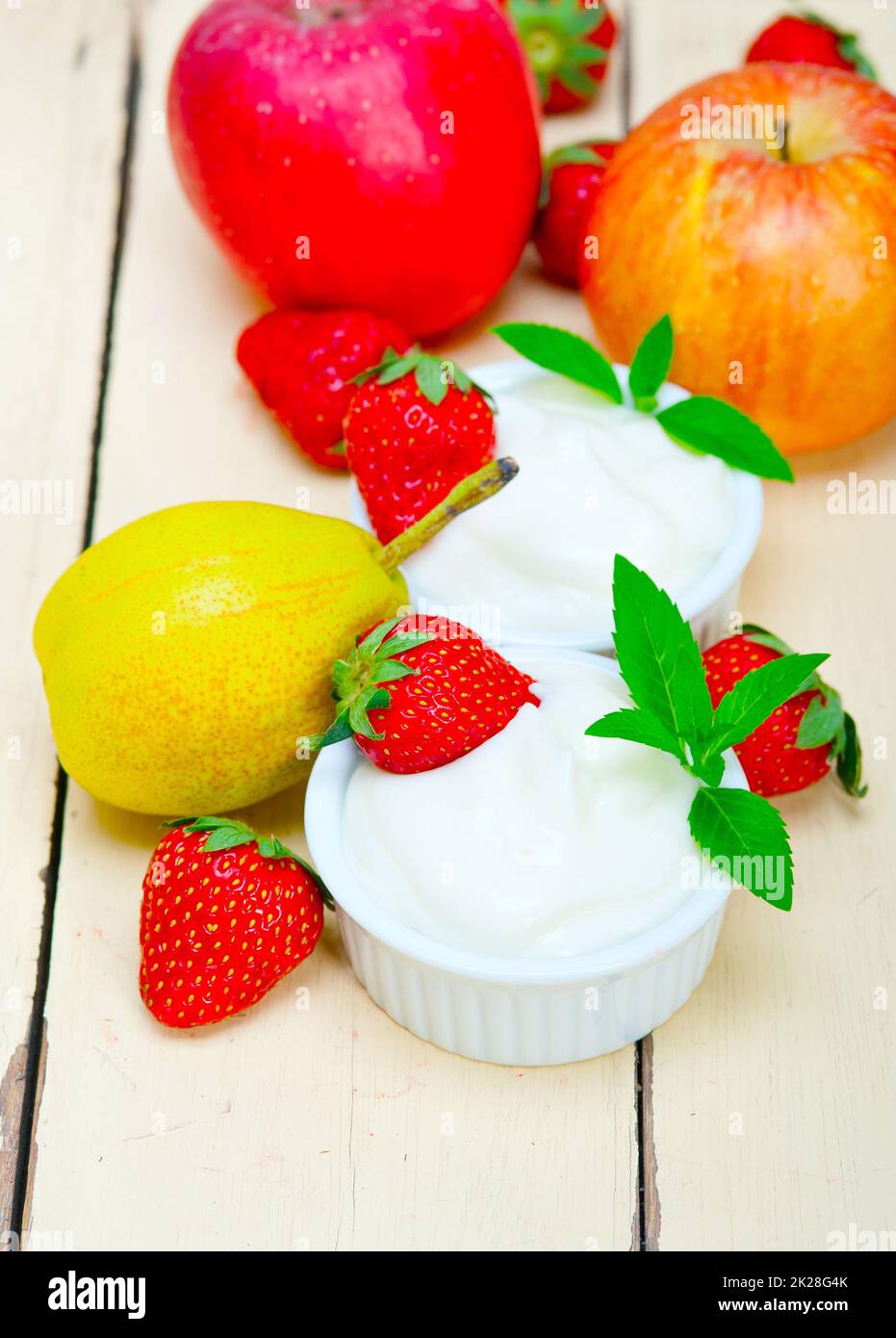 fruits and yogurt Stock Photo Alamy