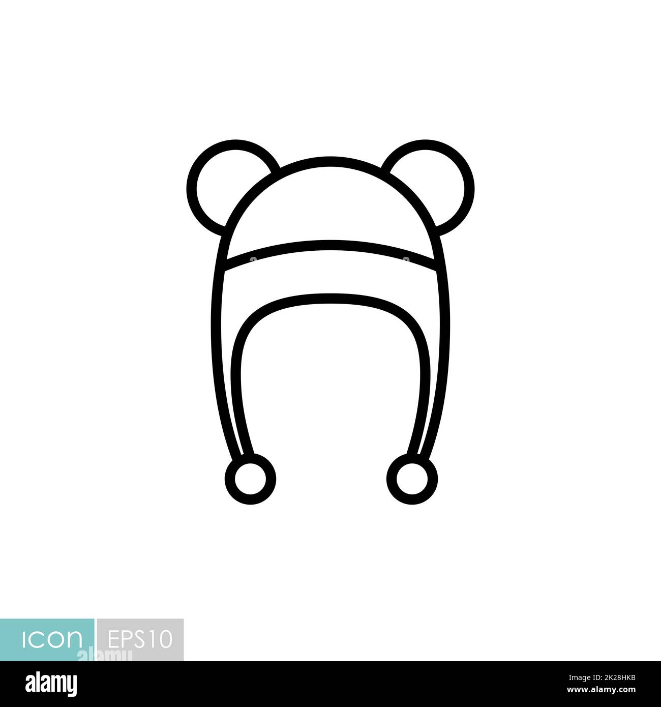 Baby hat with ears vector icon Stock Photo