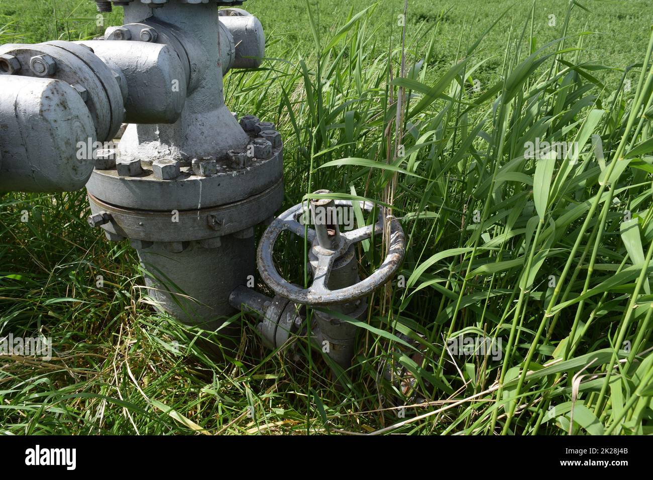 Equipment of an oil well Stock Photo Alamy
