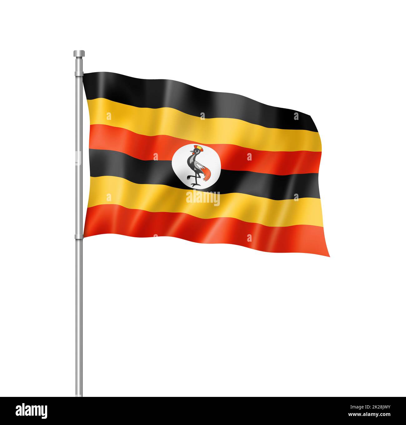 Uganda flag isolated on white Stock Photo Alamy