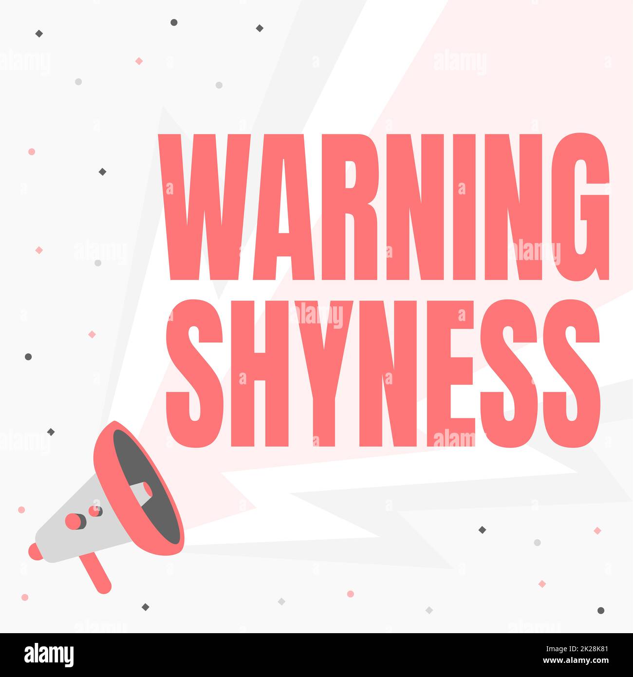 Text sign showing Warning Shyness. Internet Concept Warning Shyness Megaphone Drawing With Lightning Wave Sound Making Loud Announcement. Stock Photo