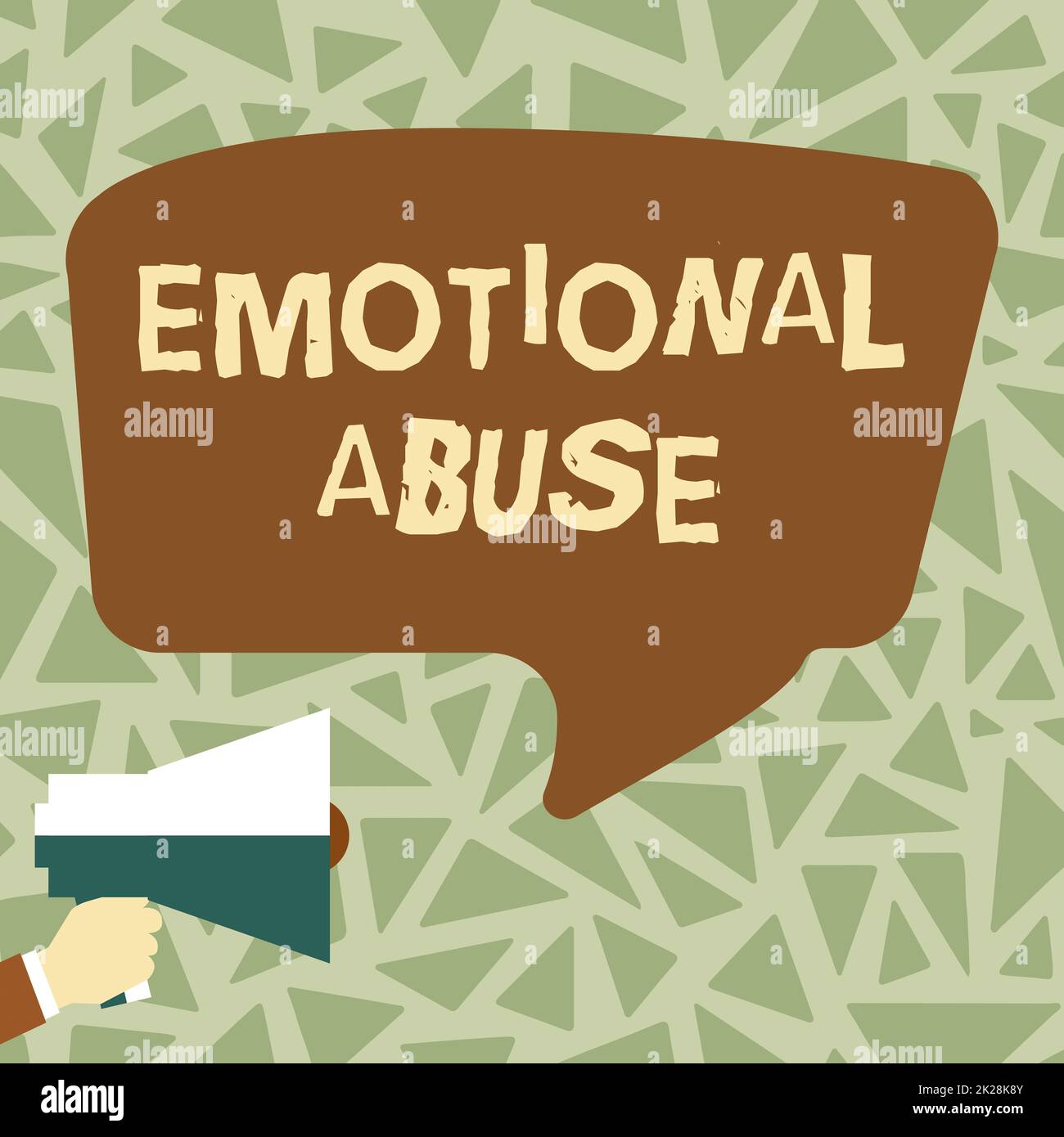 Text showing inspiration Emotional Abuse. Internet Concept person subjecting or exposing another person to behavior Loud Megaphone Making New Wonderful Announcement To The Public Stock Photo