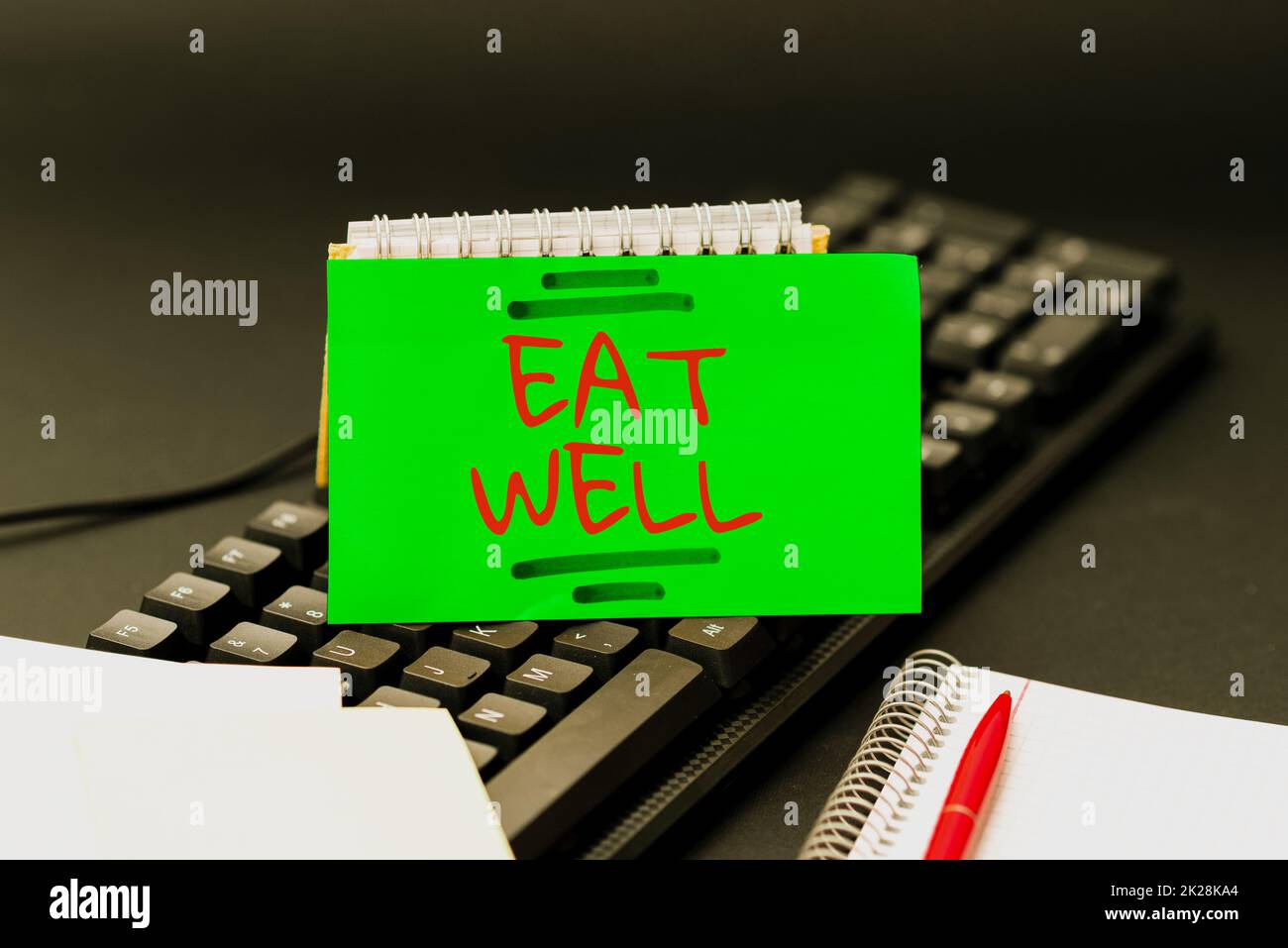 Conceptual display Eat Well. Word for Practice of eating only foods ...
