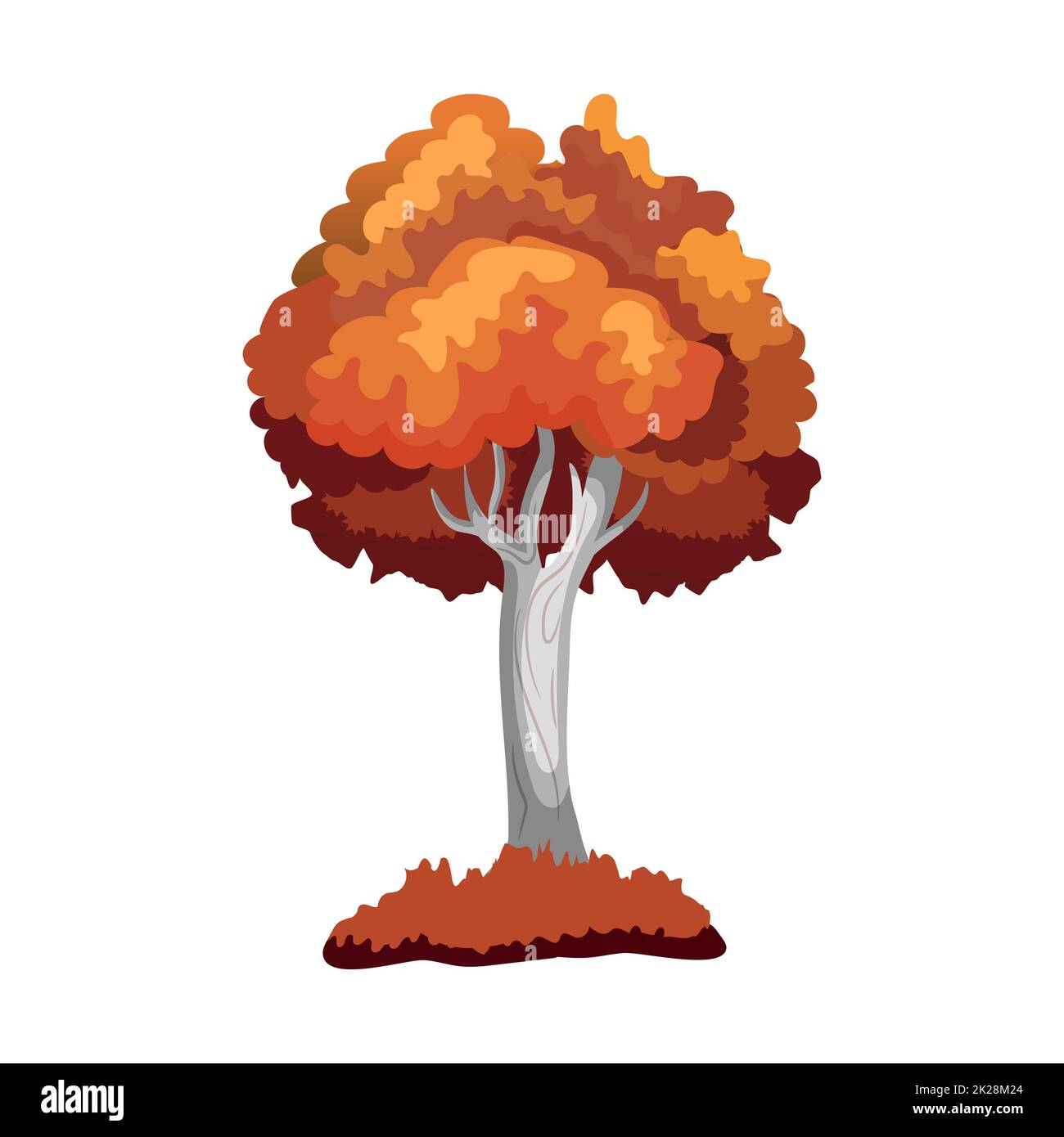 Realistic green deciduous tree isolated on white background Vector