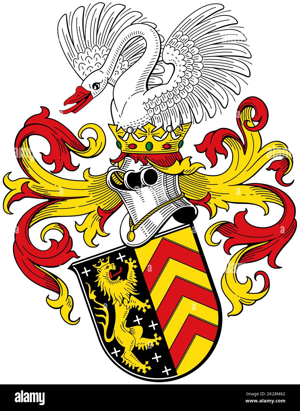 Coat of arms of the city of Hanau. Germany. Isolated on white Stock Photo