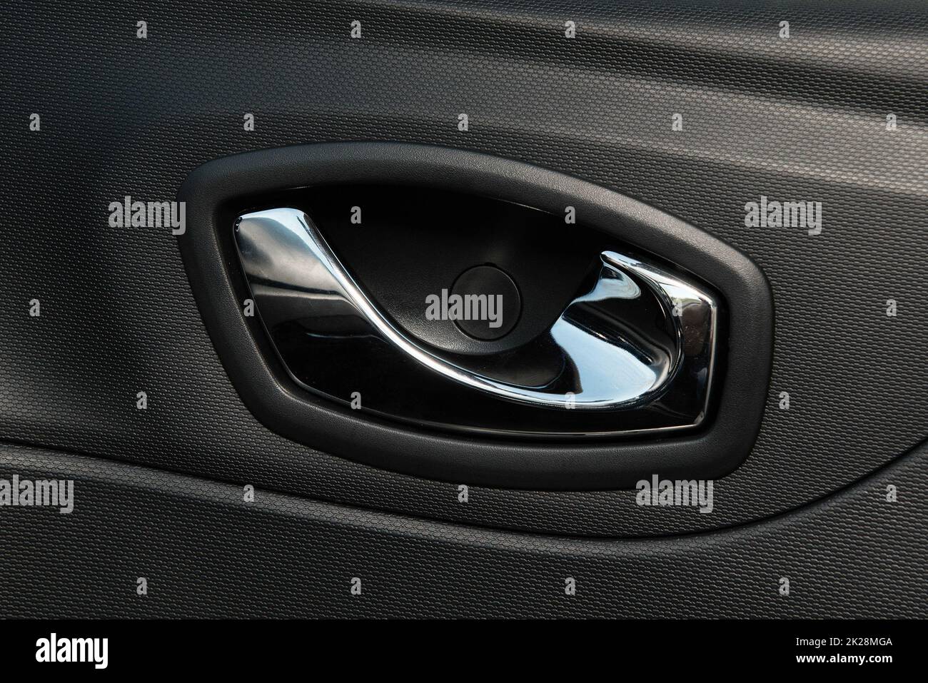 Car interior with closeup of door internal handle Stock Photo Alamy