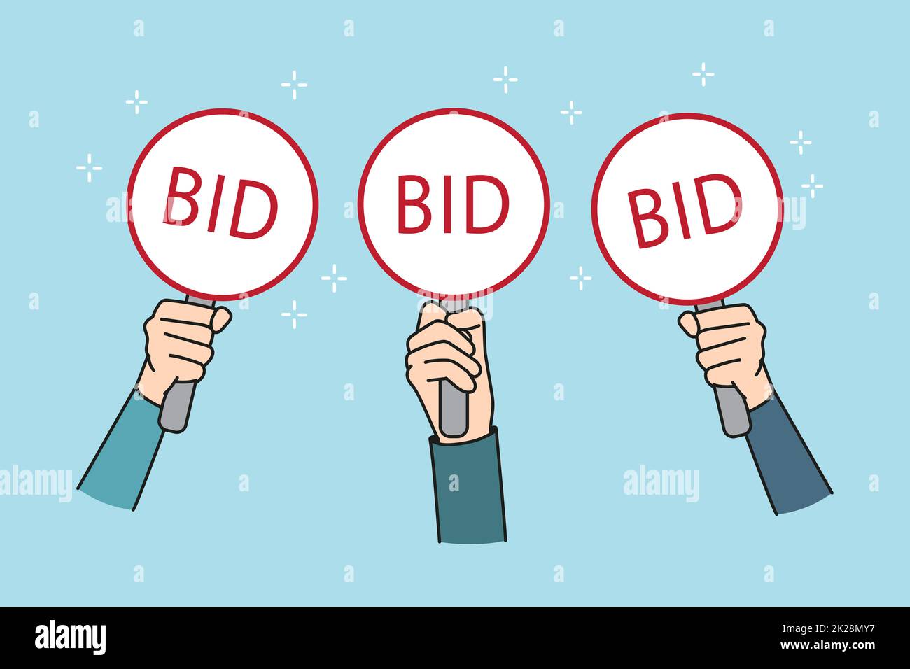 Taking part in auction concept Stock Photo