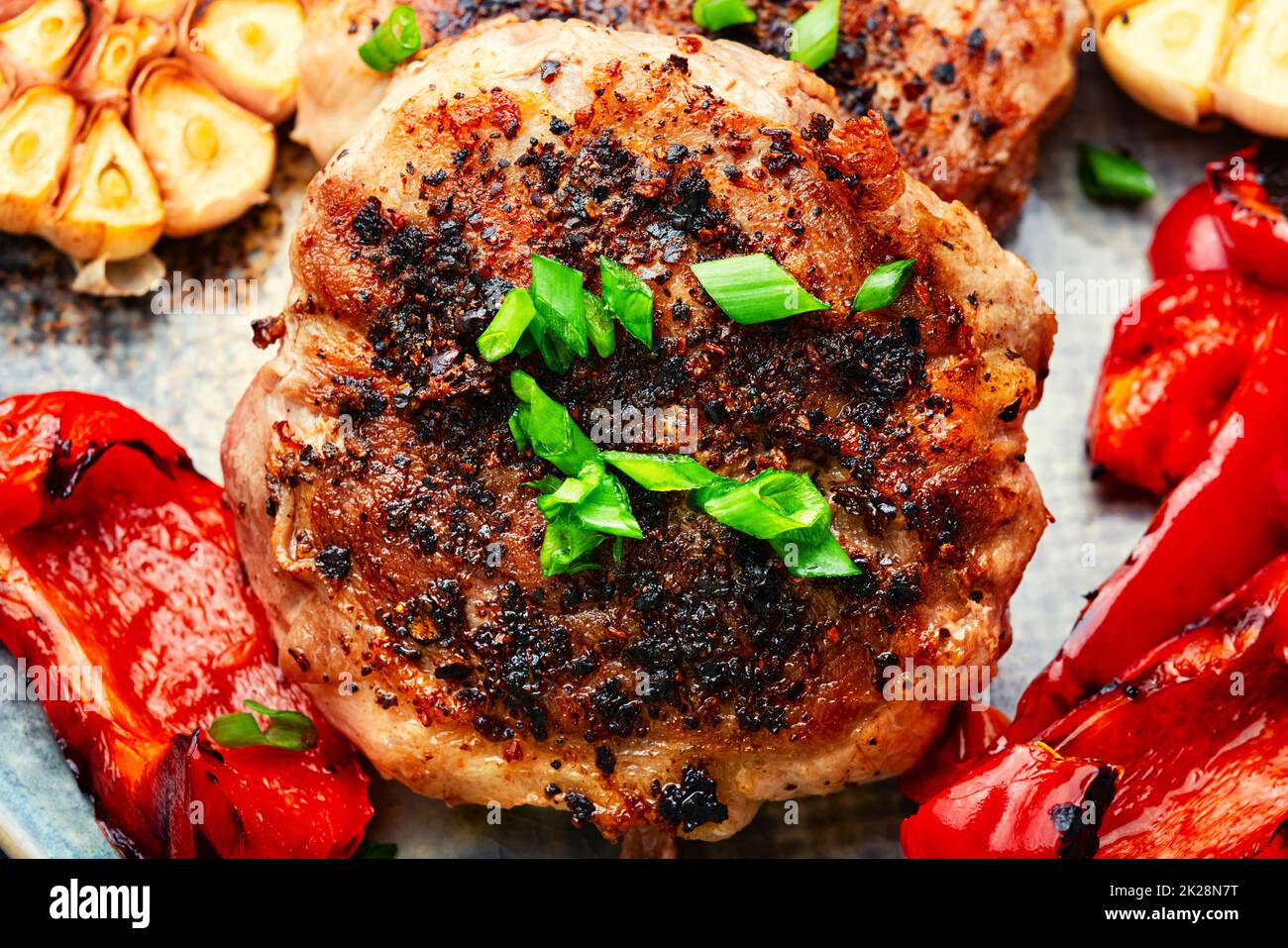 Fried rissole, cutlet in bacon Stock Photo