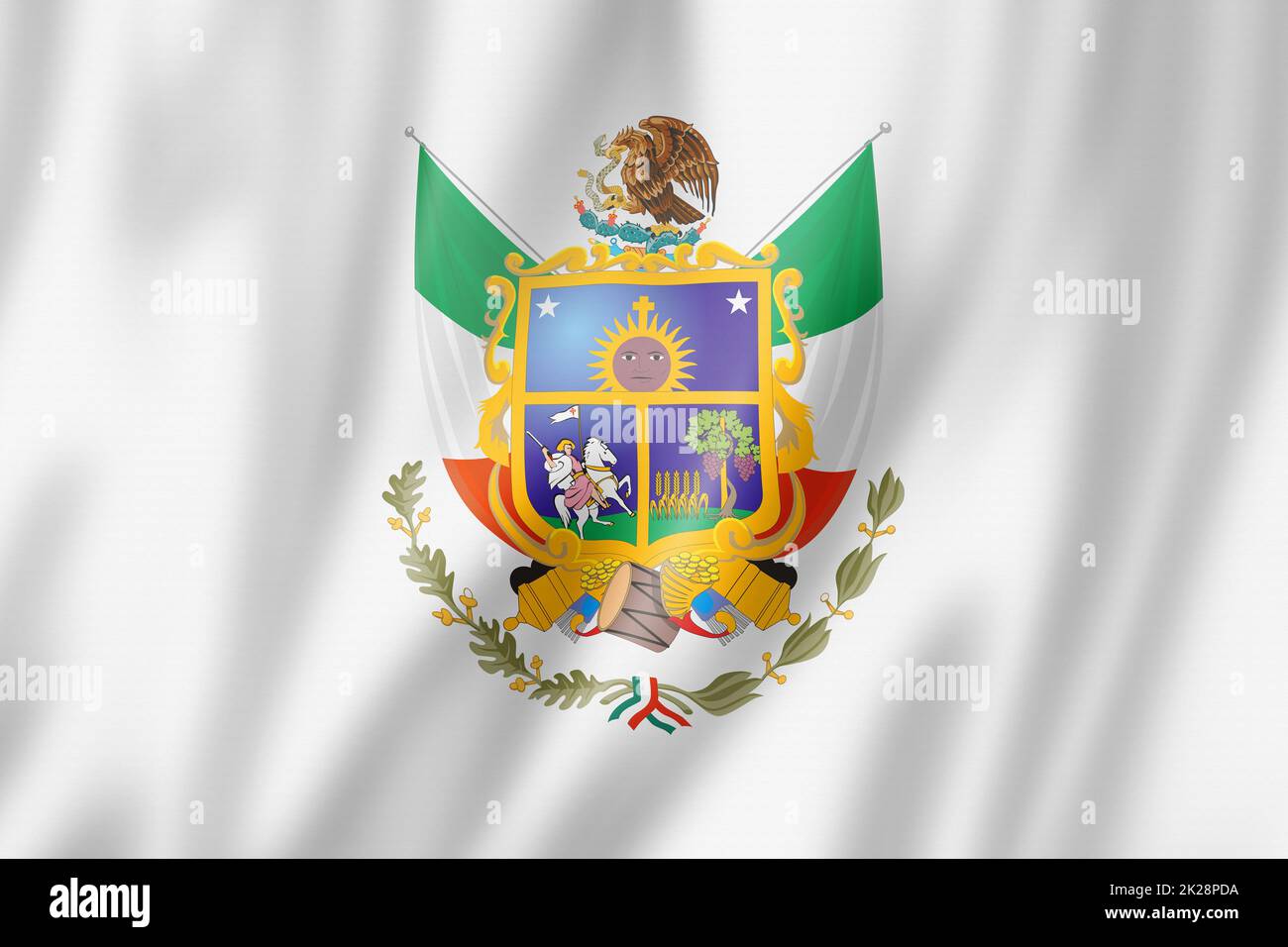 Queretaro state flag, Mexico Stock Photo