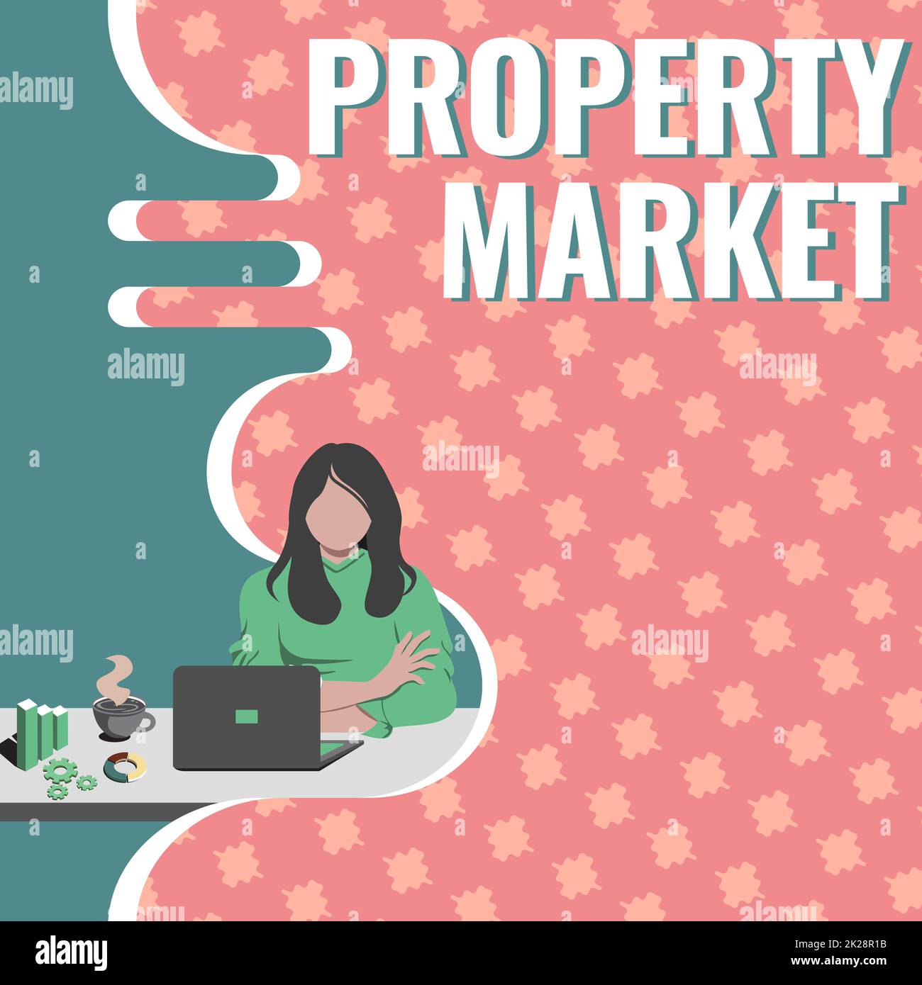 Inspiration showing sign Property Market. Business idea the buying and selling of land and buildings Estate market Woman Sitting Using Laptop Online Session Discussing Latest Projects. Stock Photo