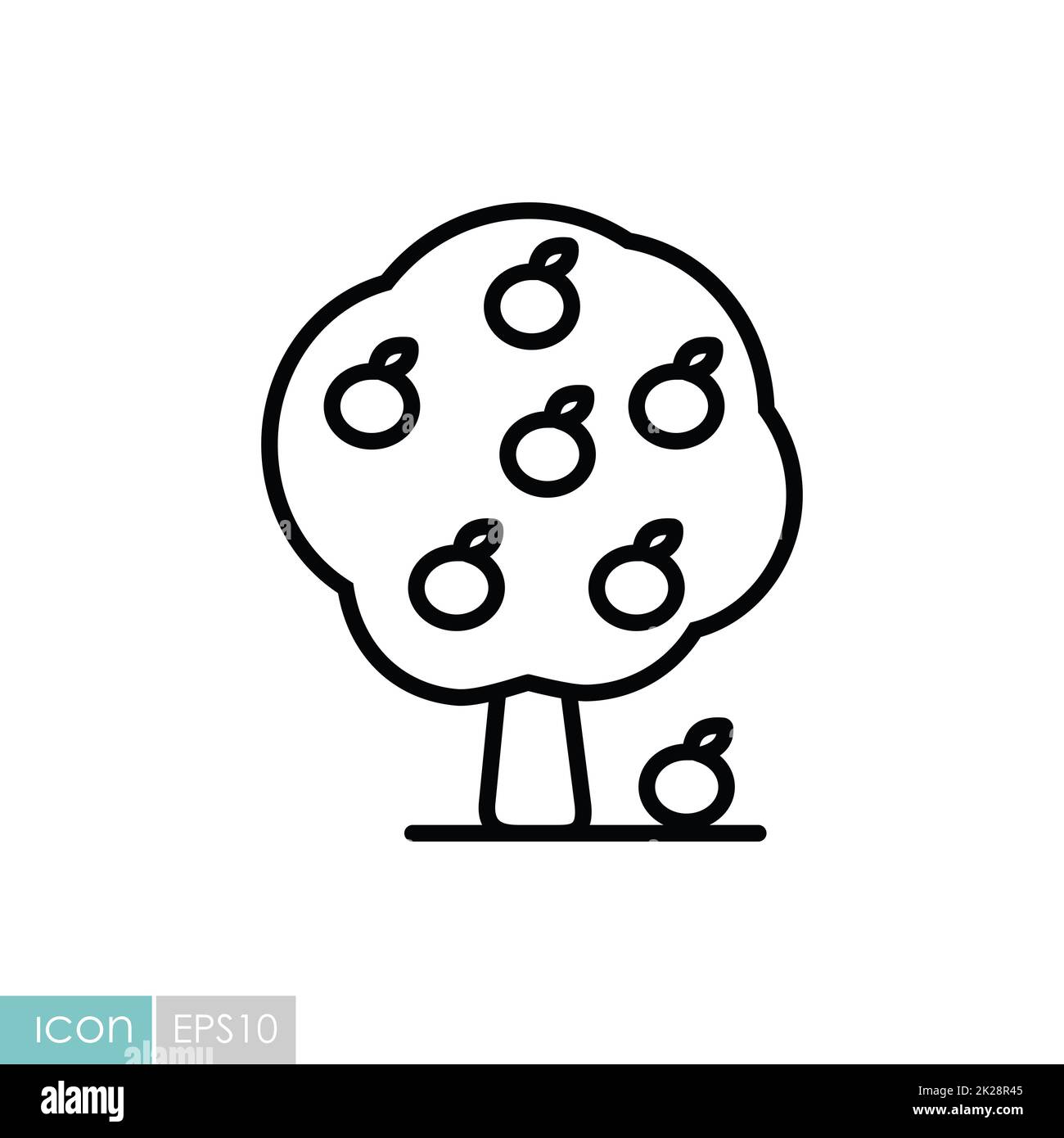 Apple tree isolated vector icon Stock Photo - Alamy