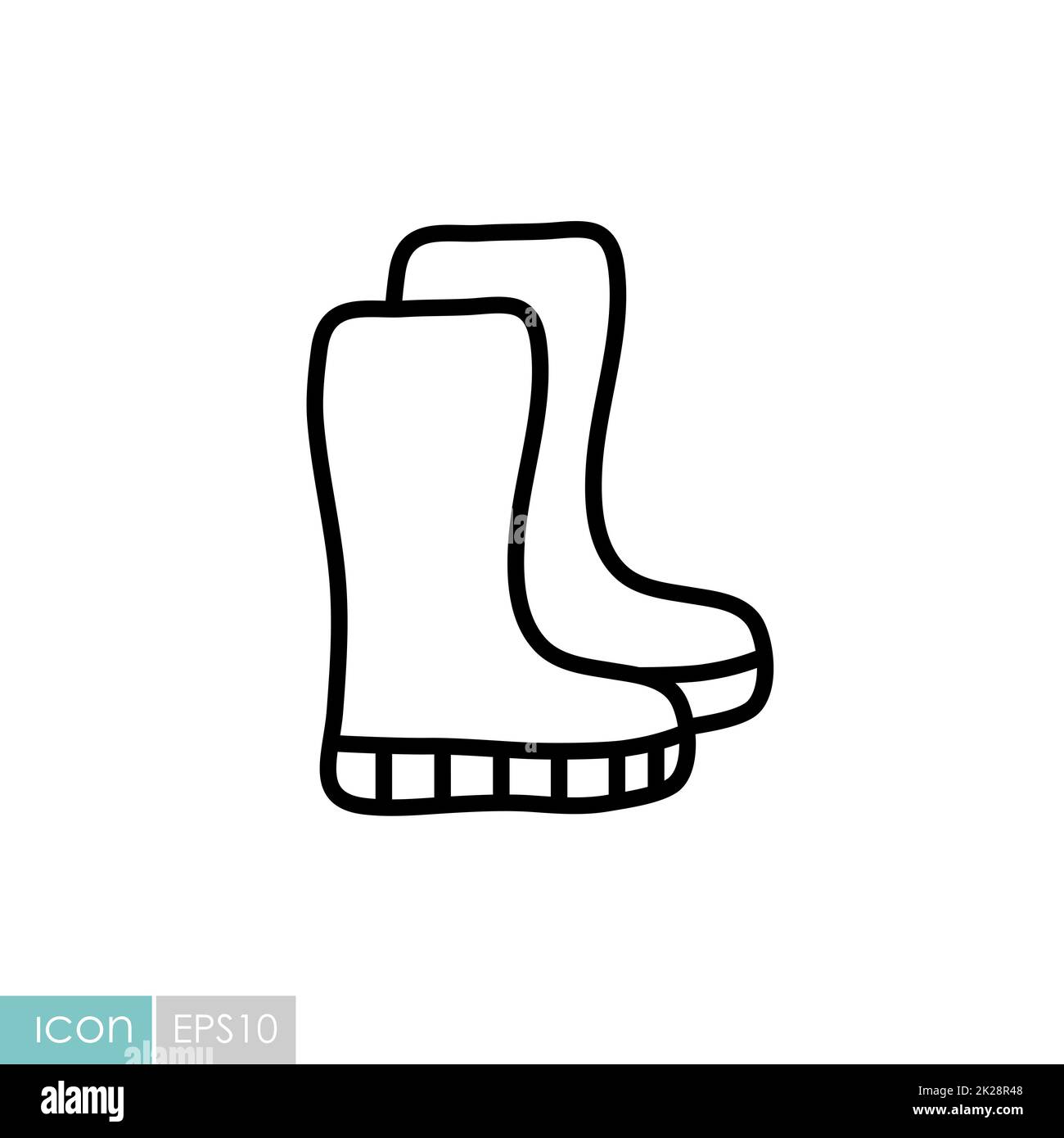 Rubber boots isolated vector icon Stock Photo
