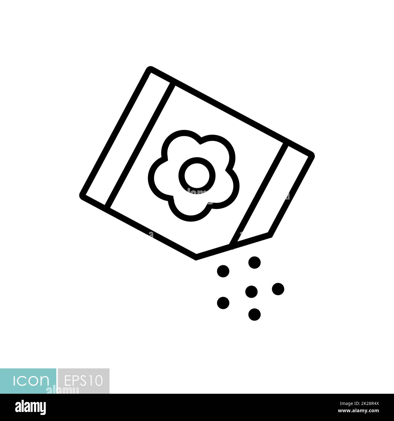 Paper bag with seeds vector icon Stock Photo - Alamy