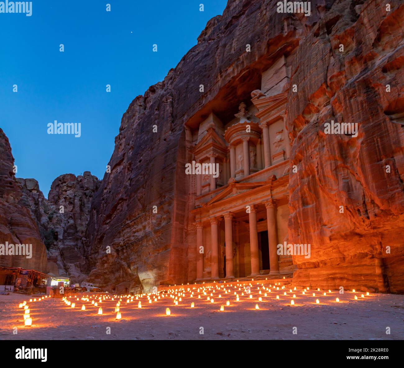 Petra by Night Show - The Treasury Stock Photo