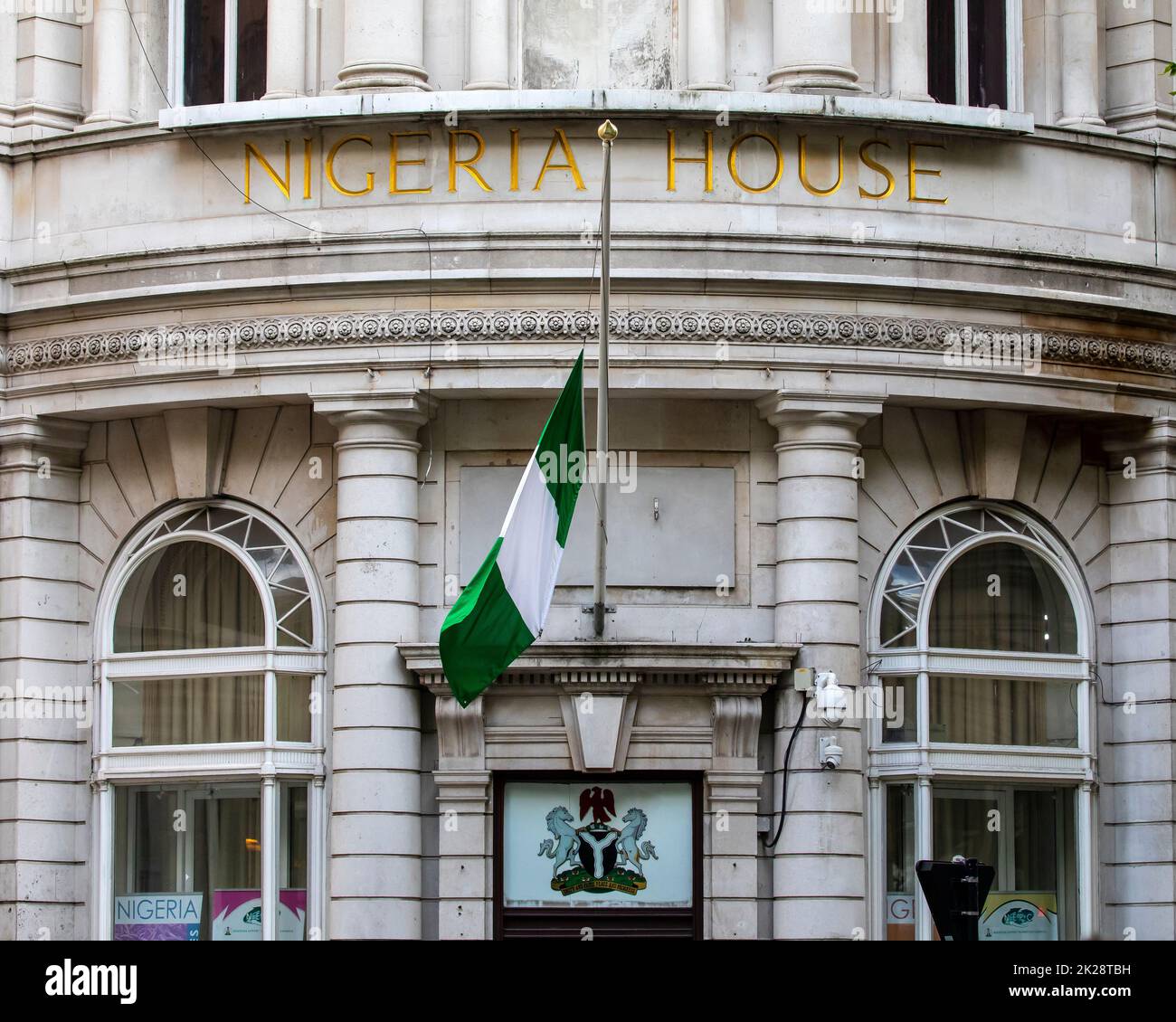 London, UK - September 14th 2022: The exterior of Nigeria House, the home of the Nigeria High Commission, on Northumberland Avenue in London, UK. Stock Photo