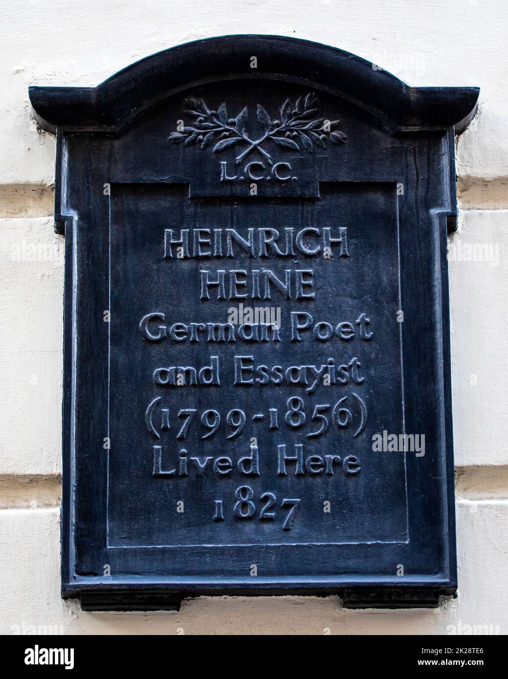 London, UK - September 14th 2022: A plaque on Craven Street in London, UK, marking the location where famous German poet and essayist Heinrich Heine o Stock Photo