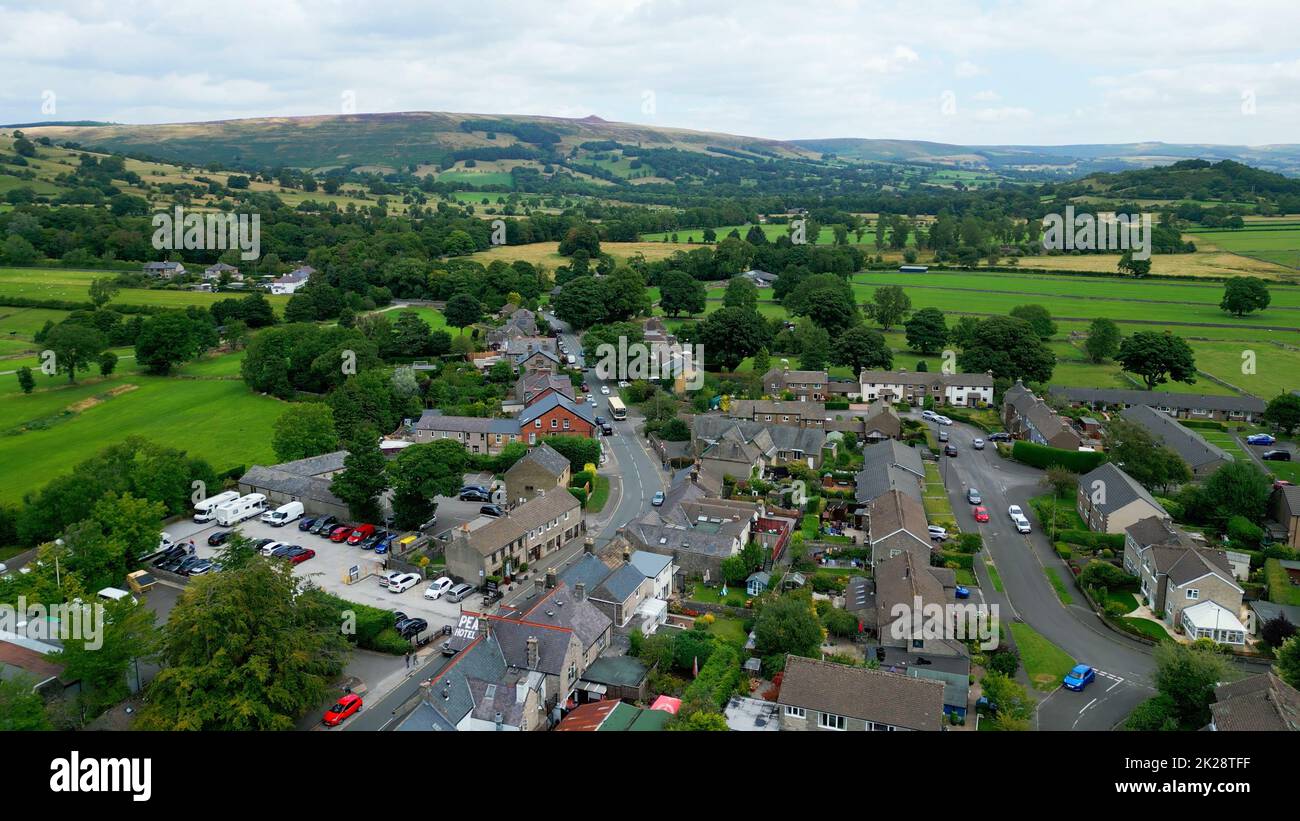 The village of Castleton in the Peak District National Park - MANCHESTER, UK - AUGUST 15, 2022 Stock Photo