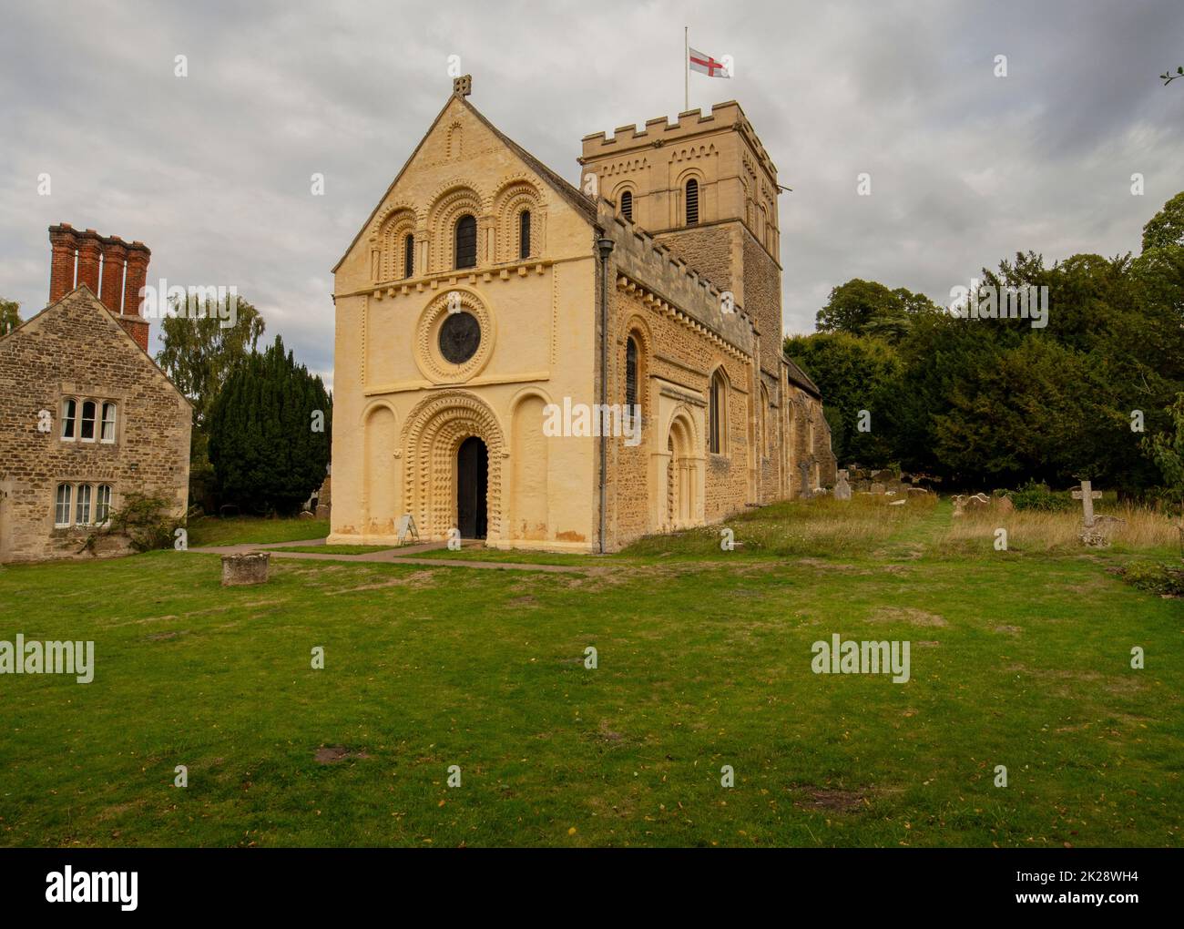 The Church of St Mary the Virgin, Iffley, Oxford; Romanesque, circa 1160. Grade I listed Stock Photo