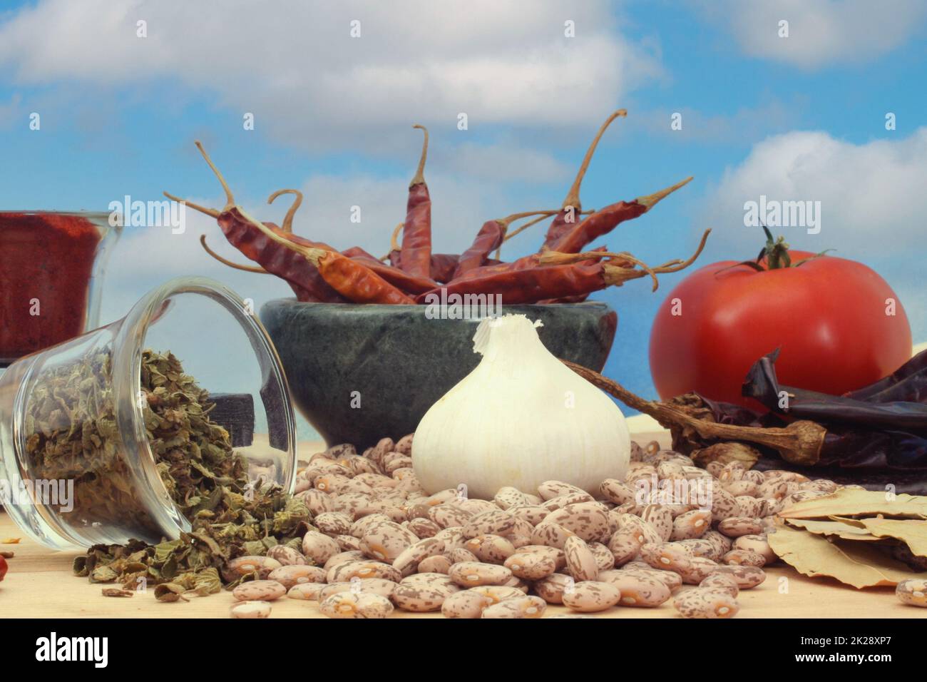 Spices Pinto Beans With Paprika and Mexican Oregano Stock Photo Alamy