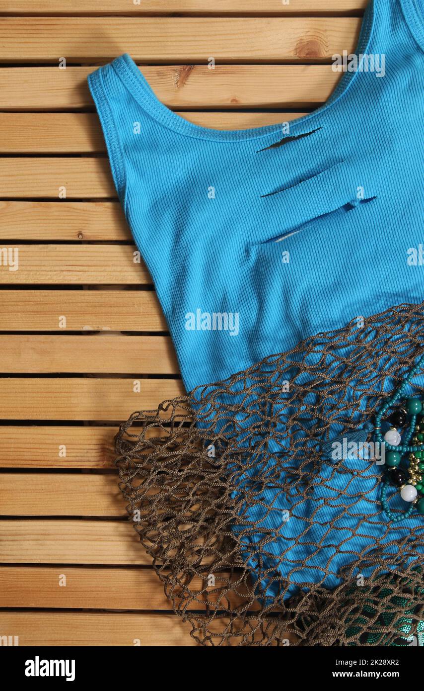 Mermaid Fashion With Jewelry and Fishing Net Stock Photo - Alamy