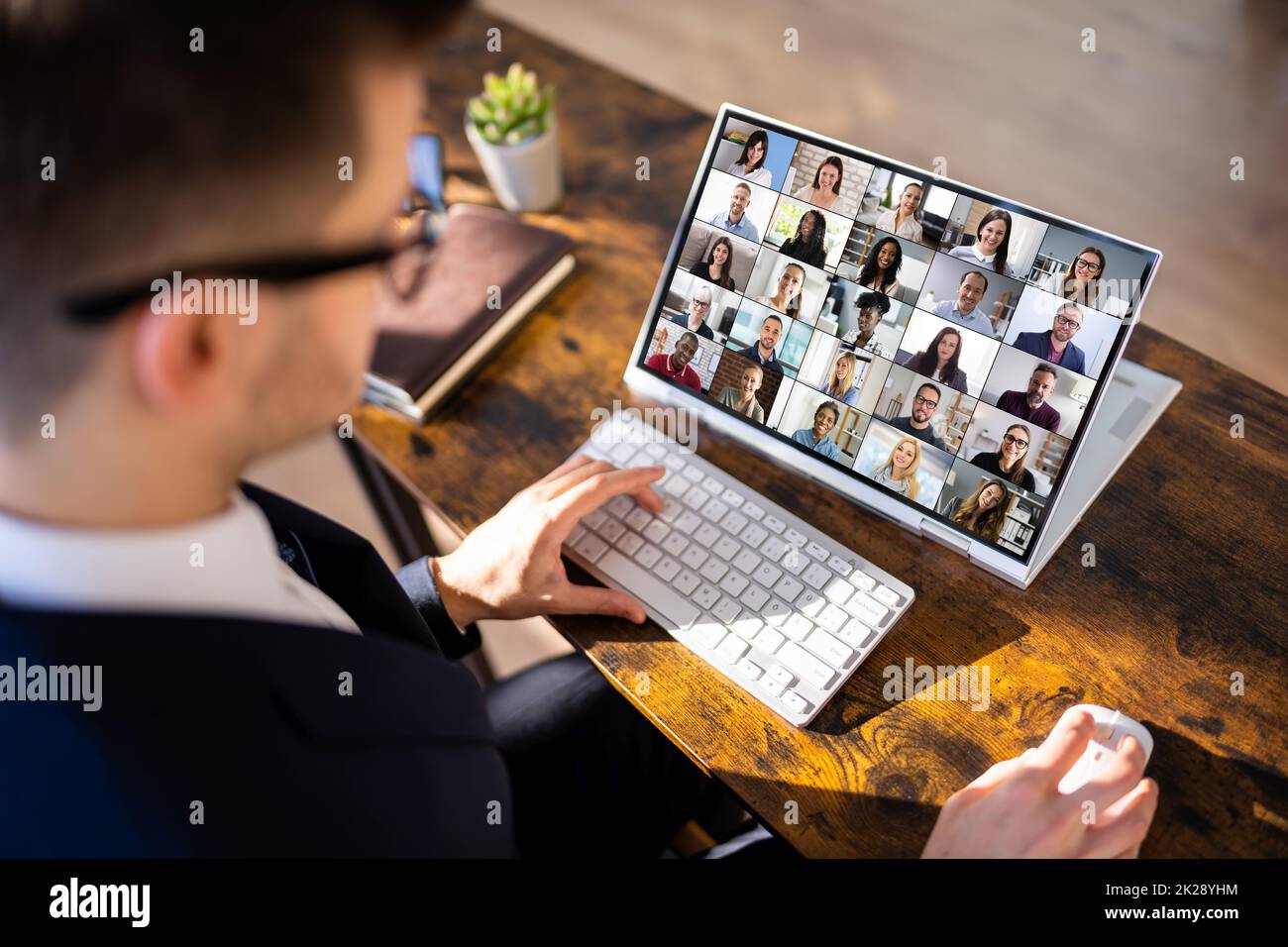 Online Video Conference Interview Call And Call Meeting Stock Photo - Alamy