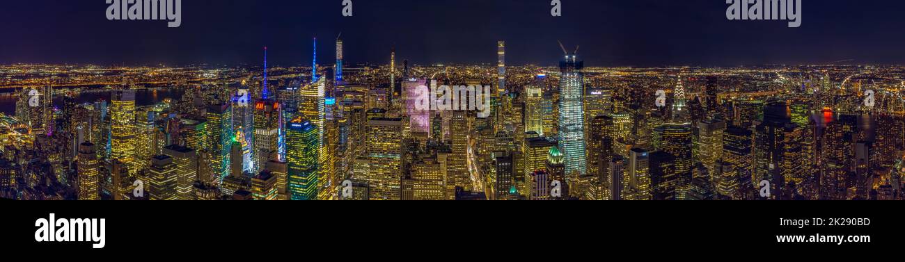 New york panorama night hi-res stock photography and images - Alamy