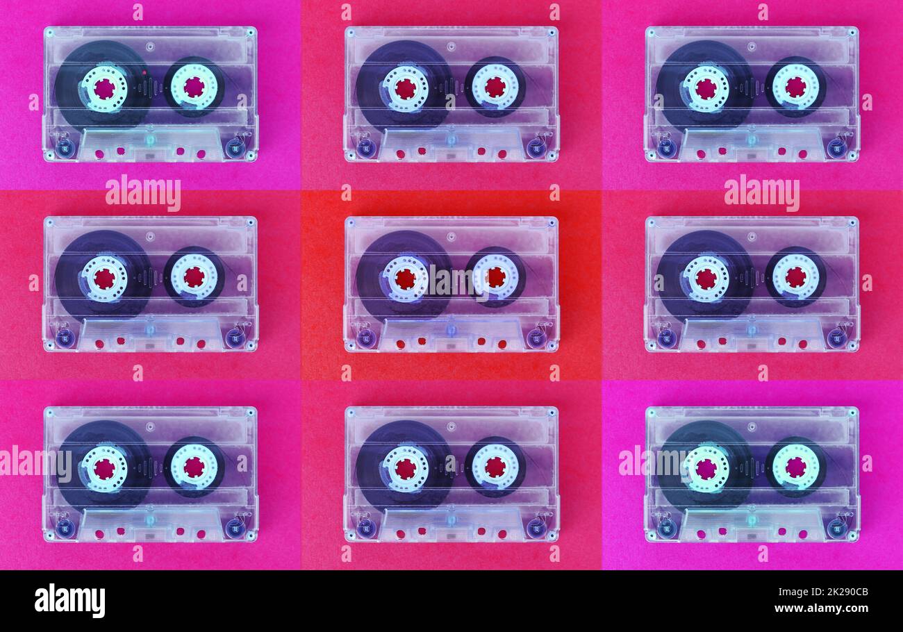 Music cassettes were fashionable in the 90s Stock Photo