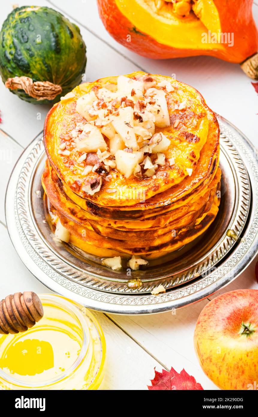 Appetizing homemade pancakes, fritter Stock Photo