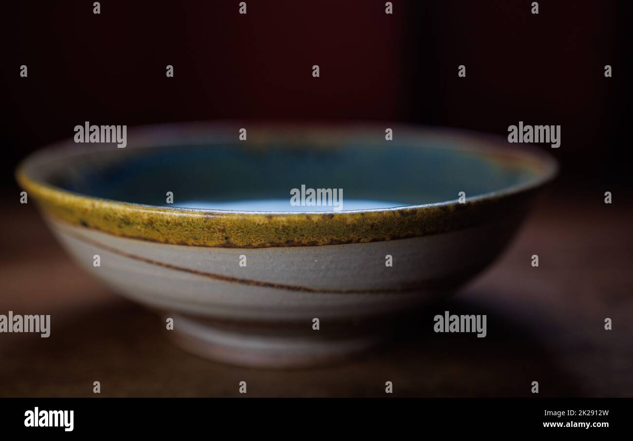 Handmade ceramic bowl empty Stock Photo