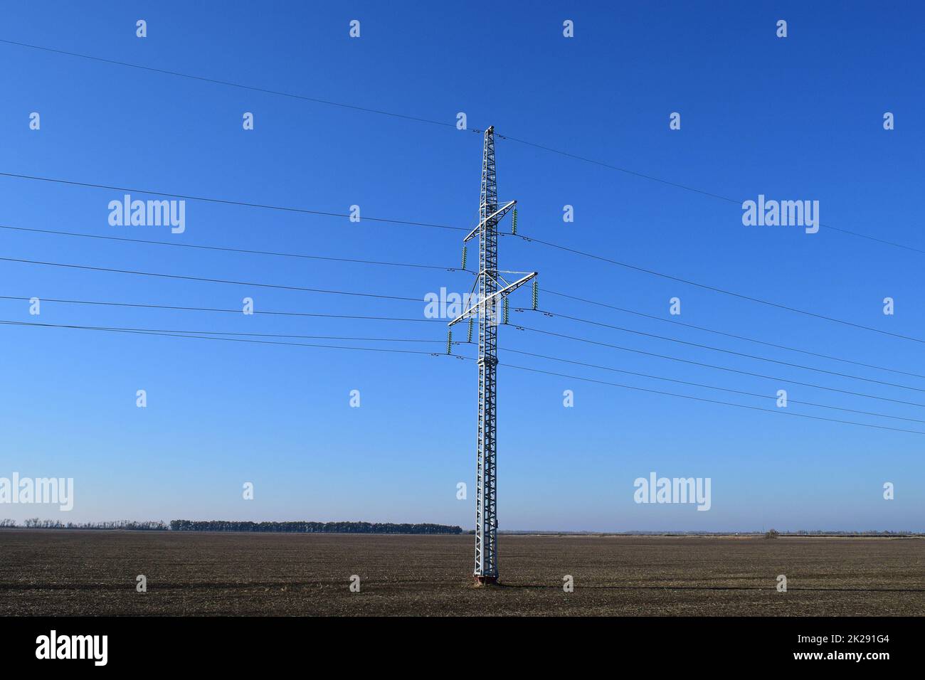 Power line support Stock Photo Alamy