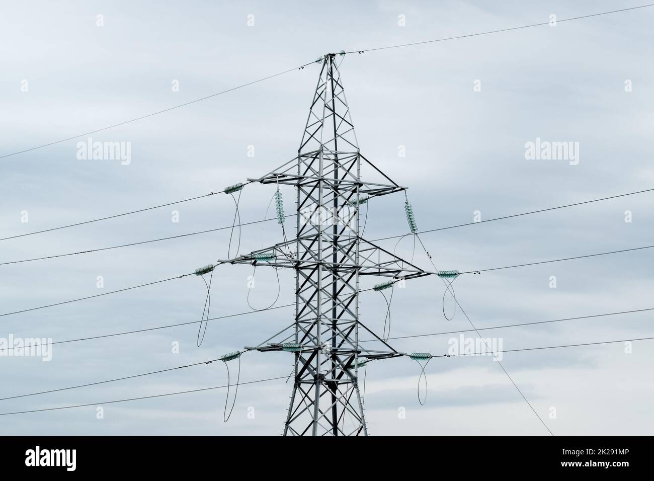 Construction of a highvoltage power line Stock Photo Alamy