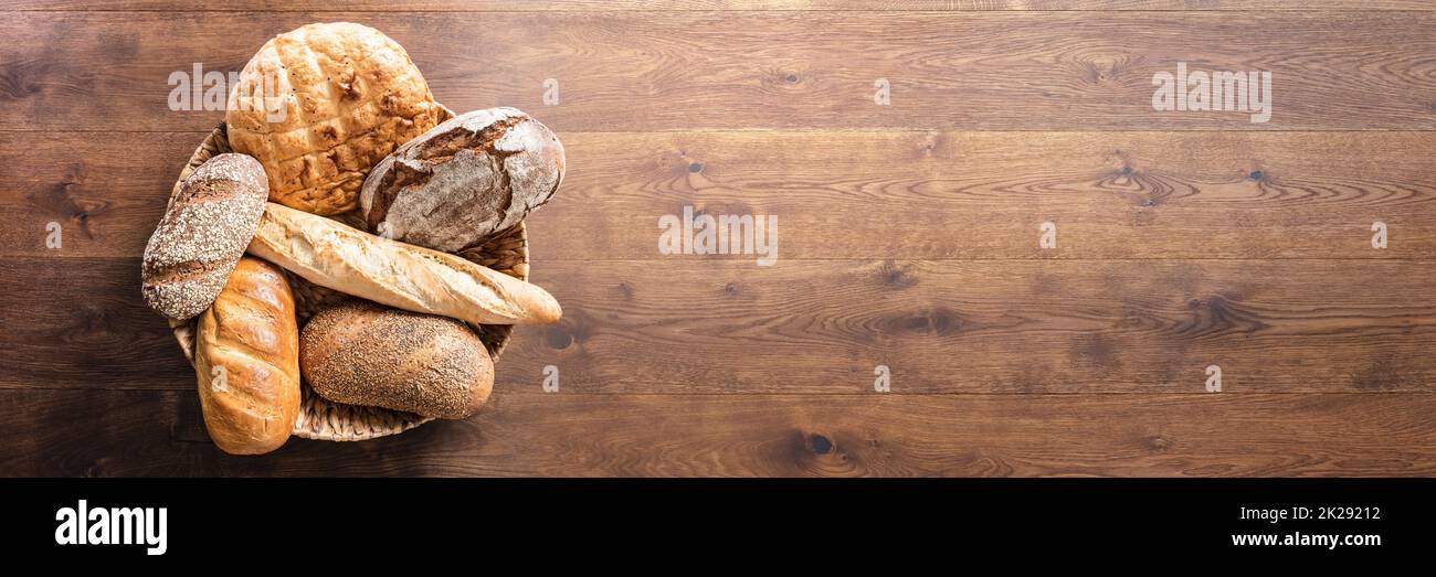 Fresh Baked Bread Top View. Cooking Food Stock Photo