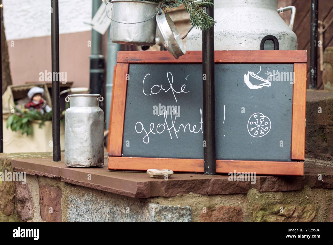 cafe open sign Stock Photo