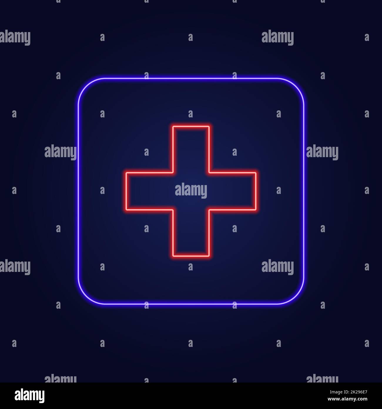 Beautiful stylish colorful neon red cross icon Vector Stock Photo Alamy