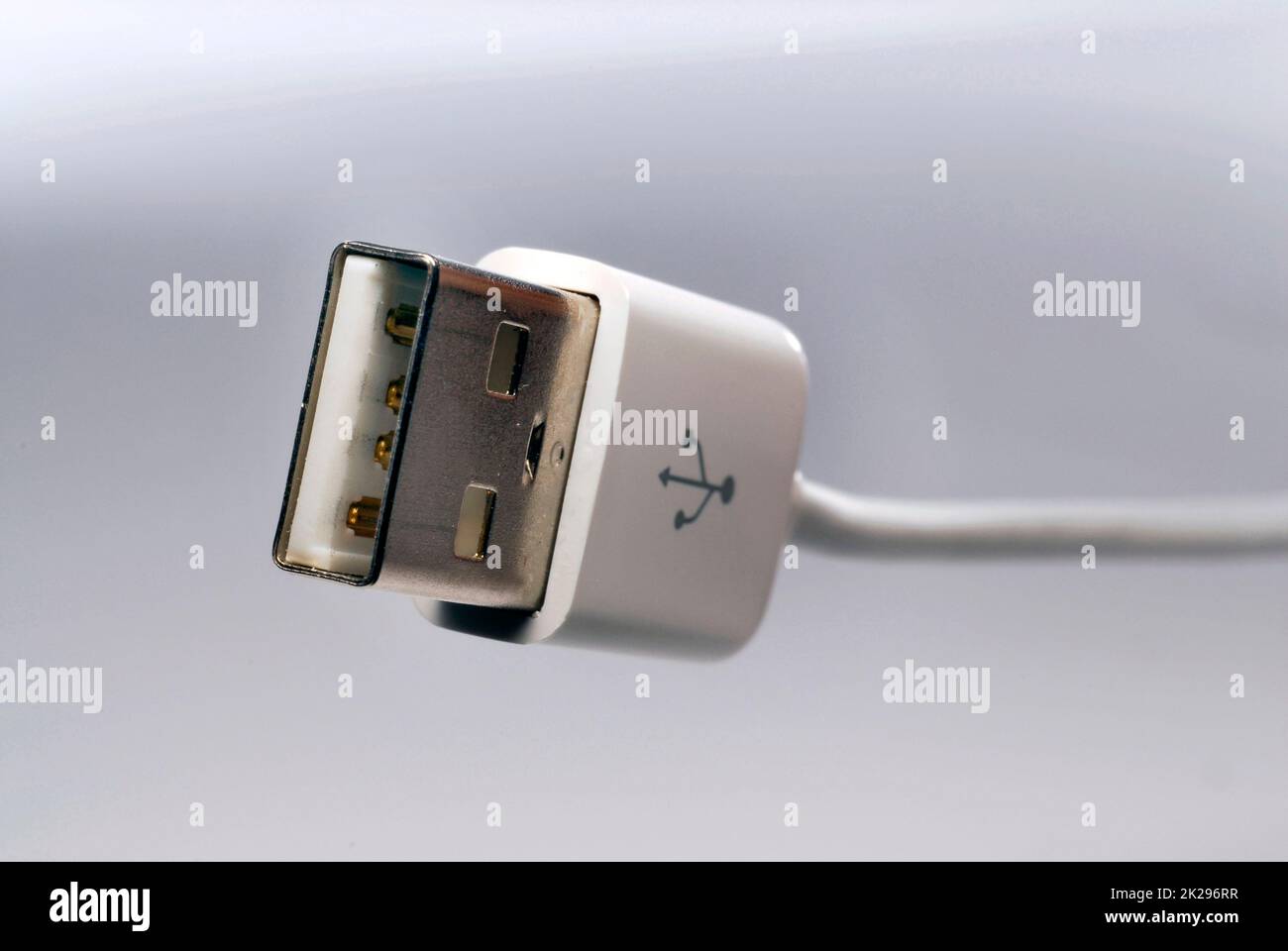 Macro shot of a USB connector in a communication device Stock Photo