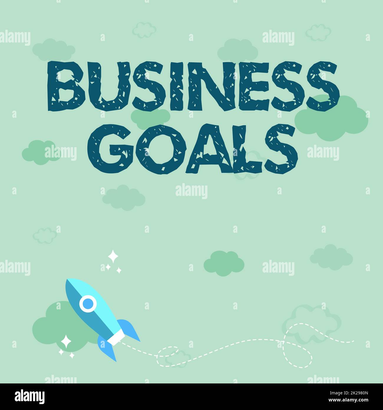 Outer Goals Text caption presenting Business Goals. Word Written on Expectation to ...
