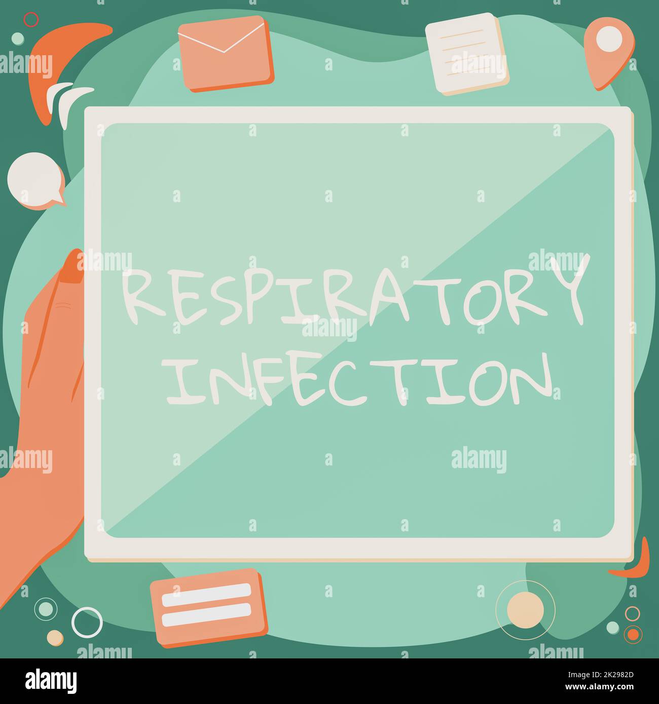 Text caption presenting Respiratory Infection. Conceptual photo any infectious disease that directly affects the normal breathing Abstract Deleting Browser History, Editing Organizing Online Files. Stock Photo
