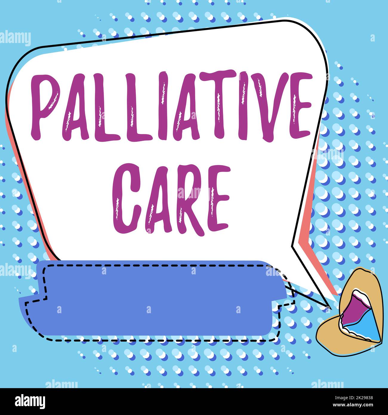 Conceptual caption Palliative Care. Word for specialized medical care for showing with a serious illness Lips Drawing Sharing Positive Comments Good Reactions Through Bubble. Stock Photo