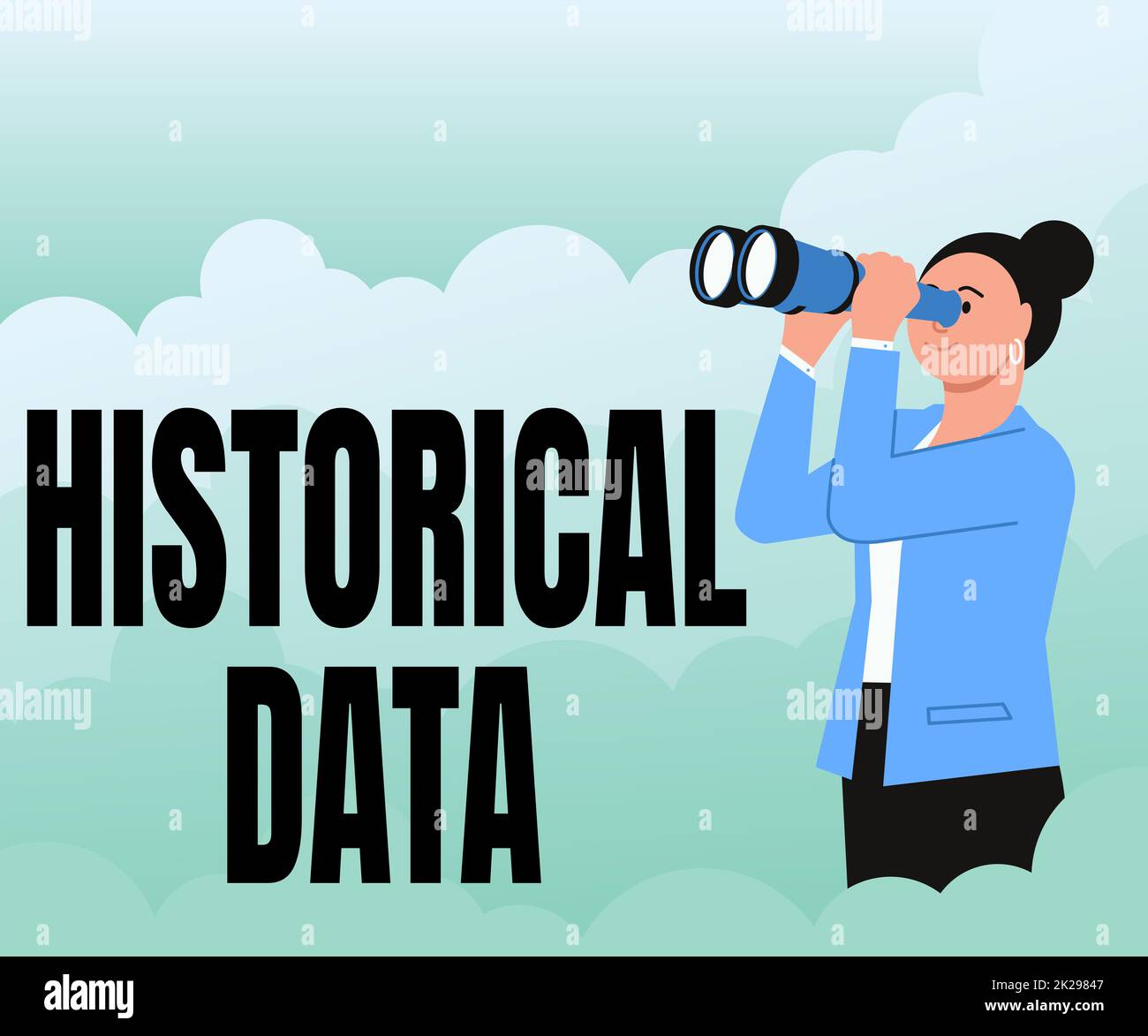 Handwriting text Historical Data. Business concept collected data about