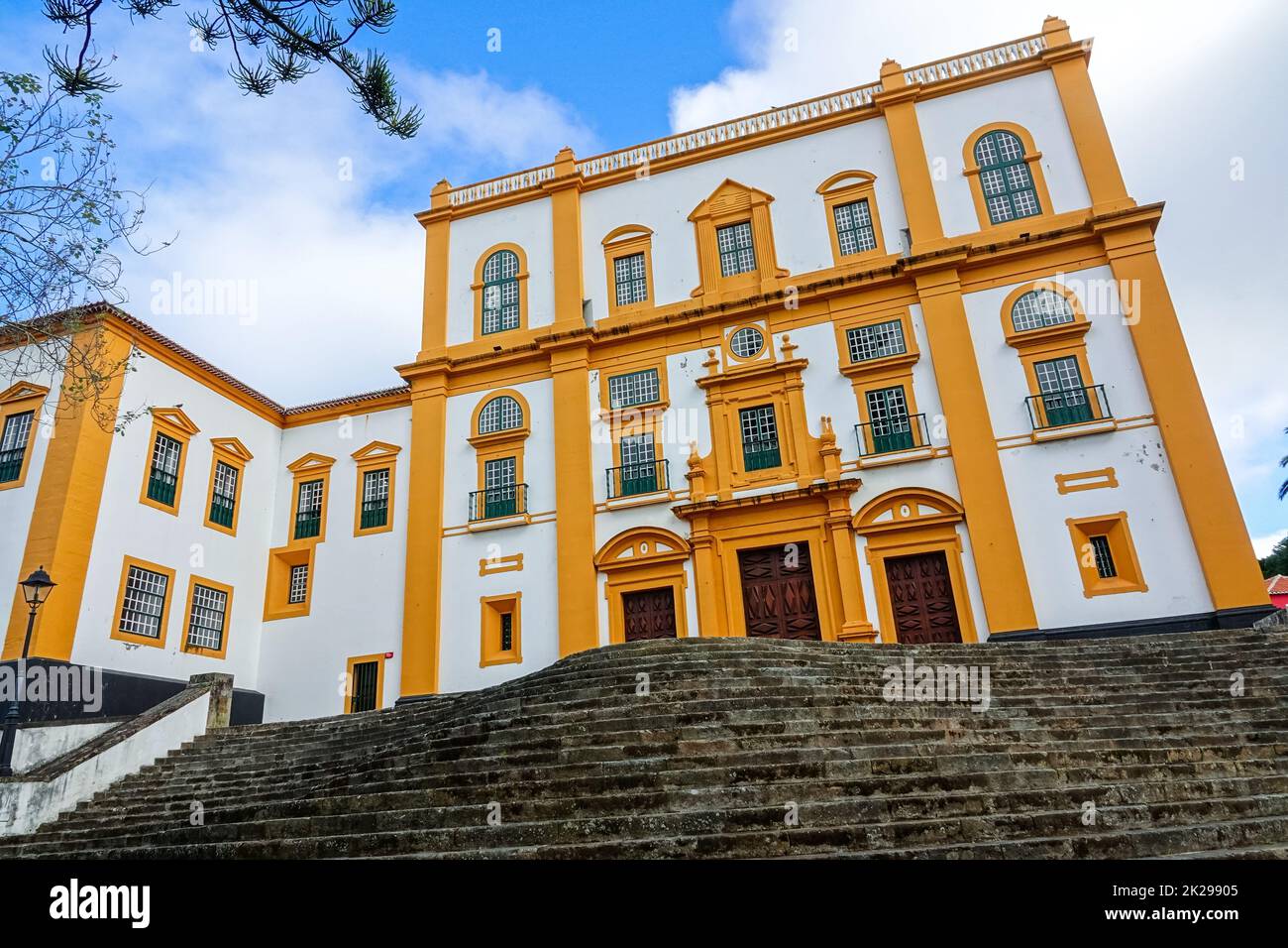 The Church of Our Lady of Mount Carmel, Igreja de Nossa Senhora do Carmo, in Angra do Heroismo, Terceira Island, Azores, Portugal. Stock Photo