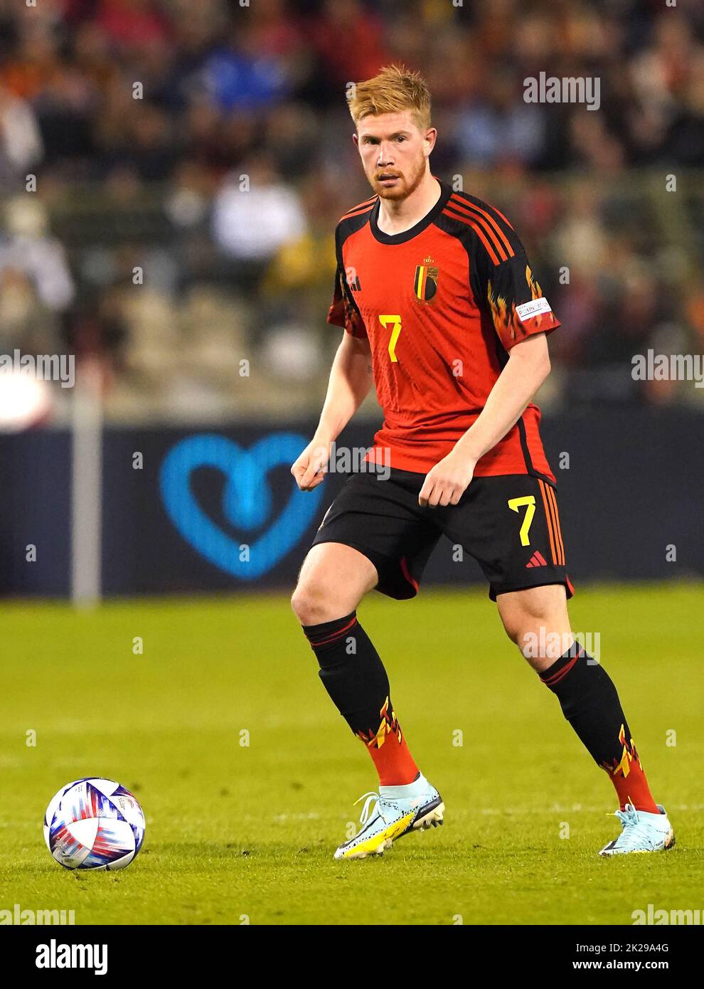 Belgium's Kevin De Bruyne in action during the UEFA Nations League Group D Match at King Baudouin Stadium, Brussels. Picture date: Thursday September 22, 2022. Stock Photo