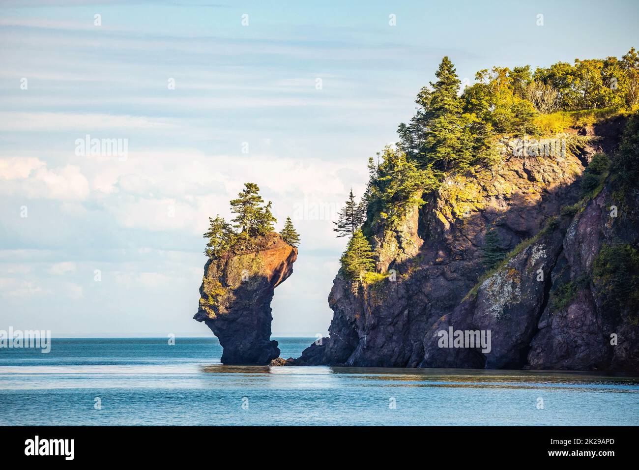 Scenic Quaco Head rock UNESCO Fundy Biosphere Reserve in Canada Stock Photo