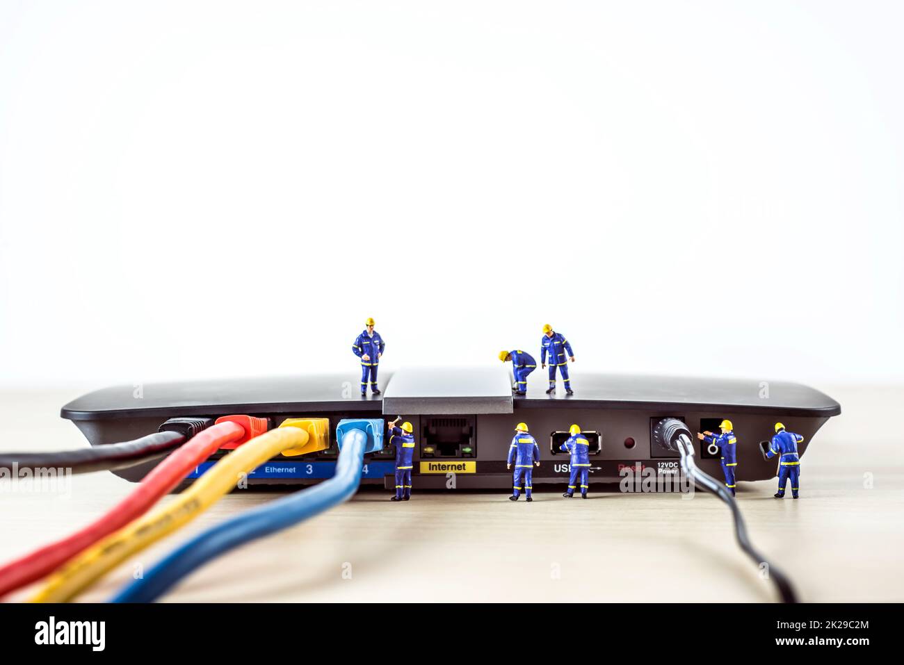 Lan network installation Stock Photo Alamy