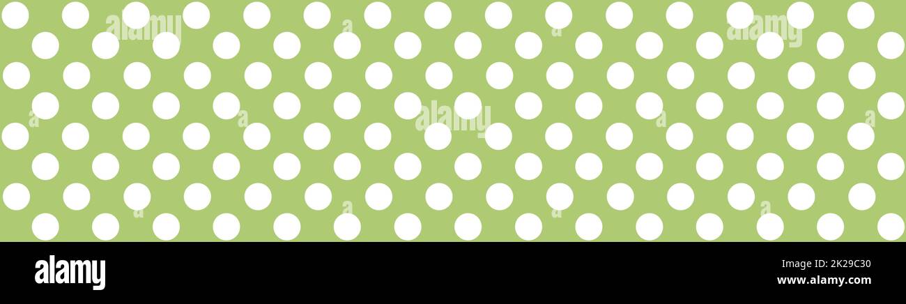 Polka dot background banner - Green white Stock Photo