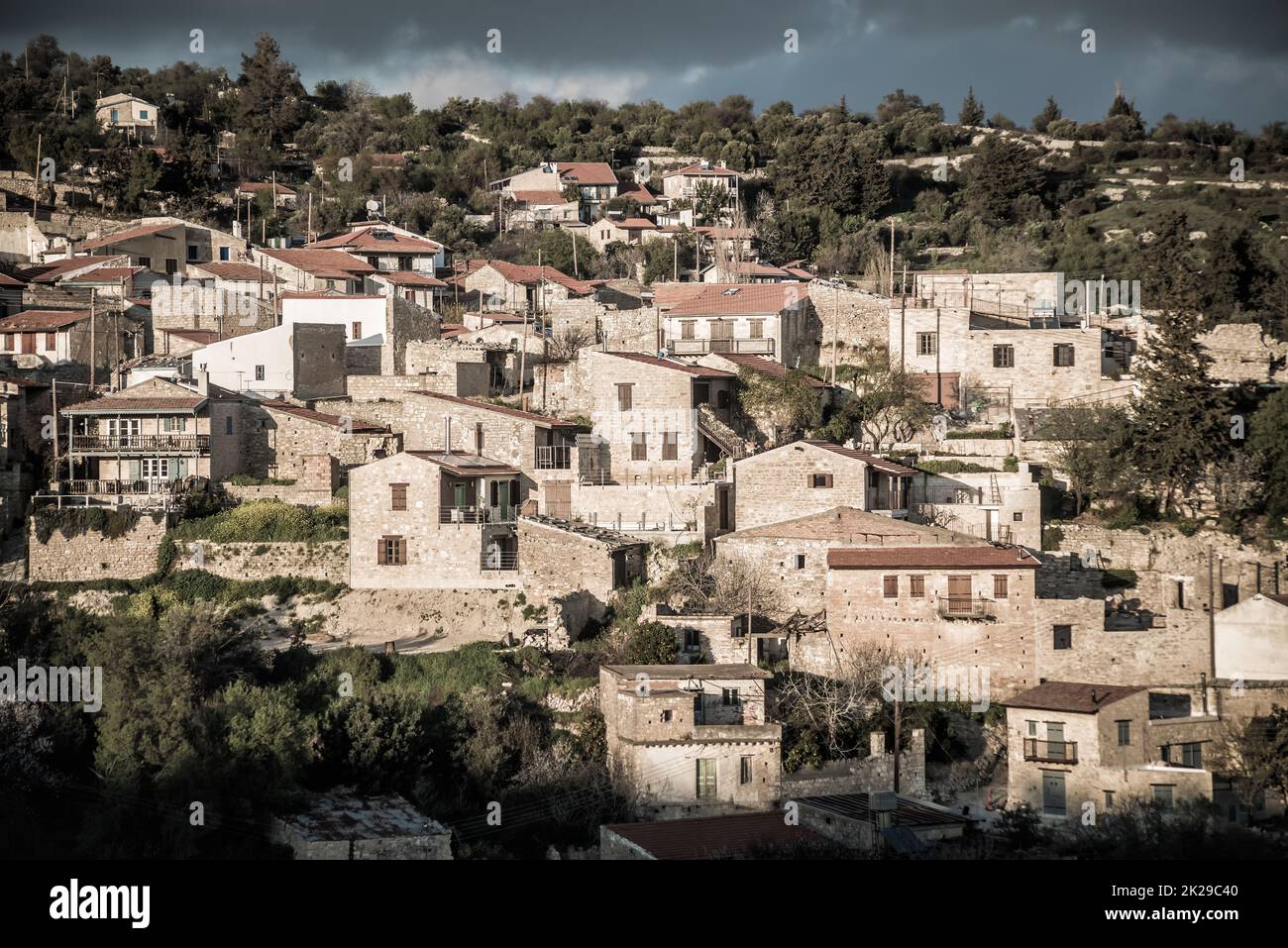 View of Vouni village. Limassol District. Cyprus Stock Photo