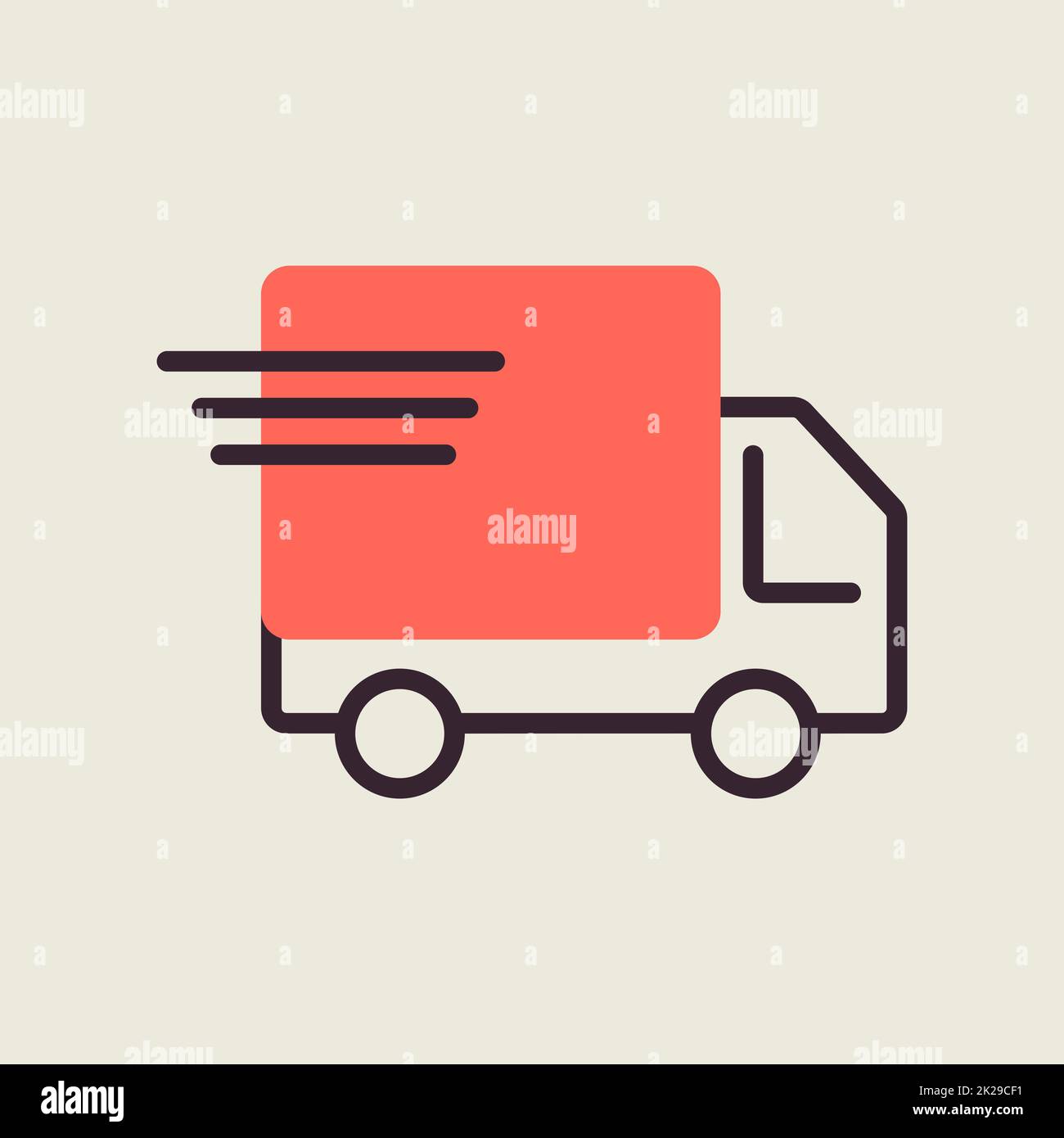 Fast shipping delivery truck vector icon Stock Photo Alamy