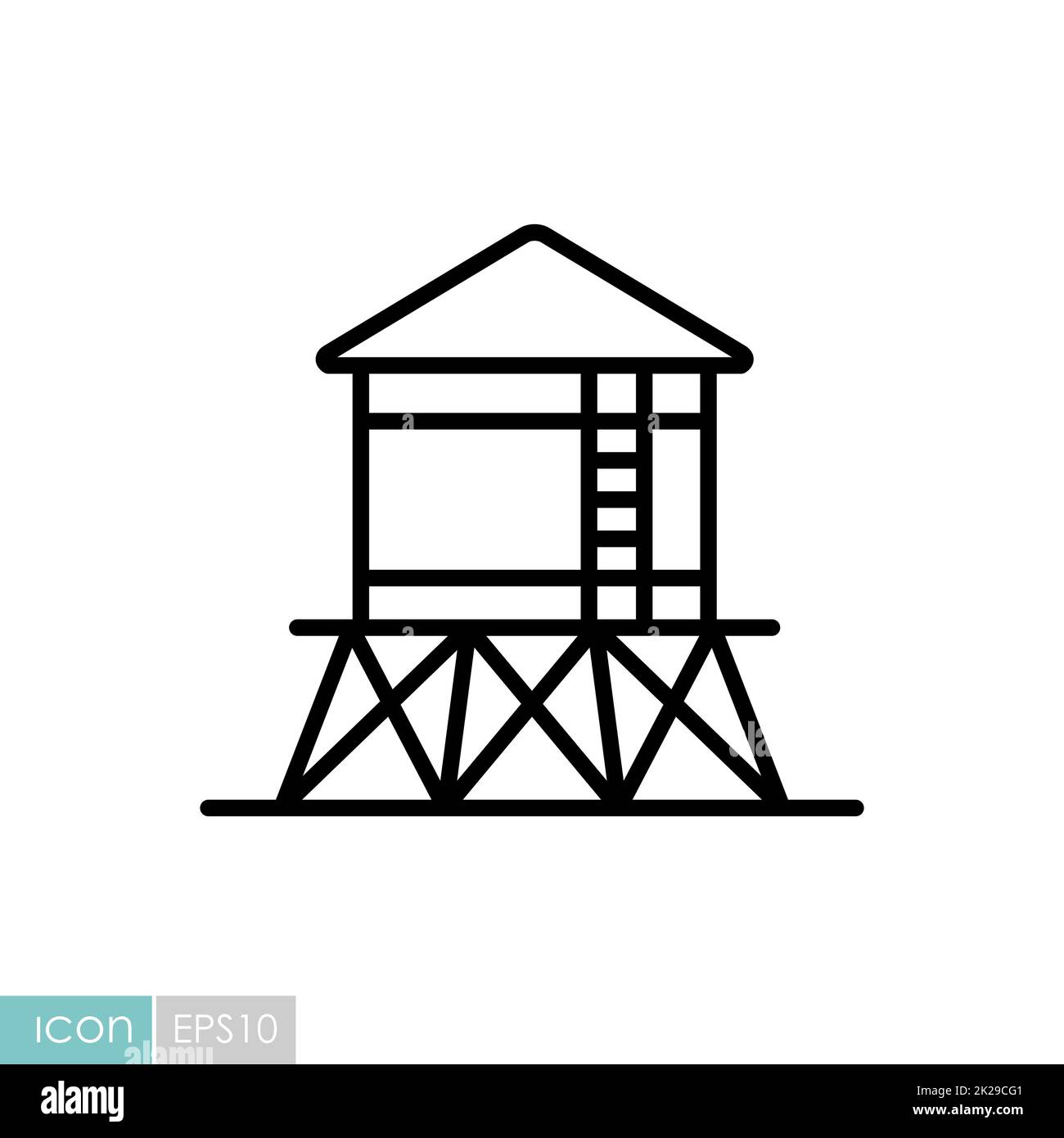 Water tower vector isolated icon Stock Photo - Alamy