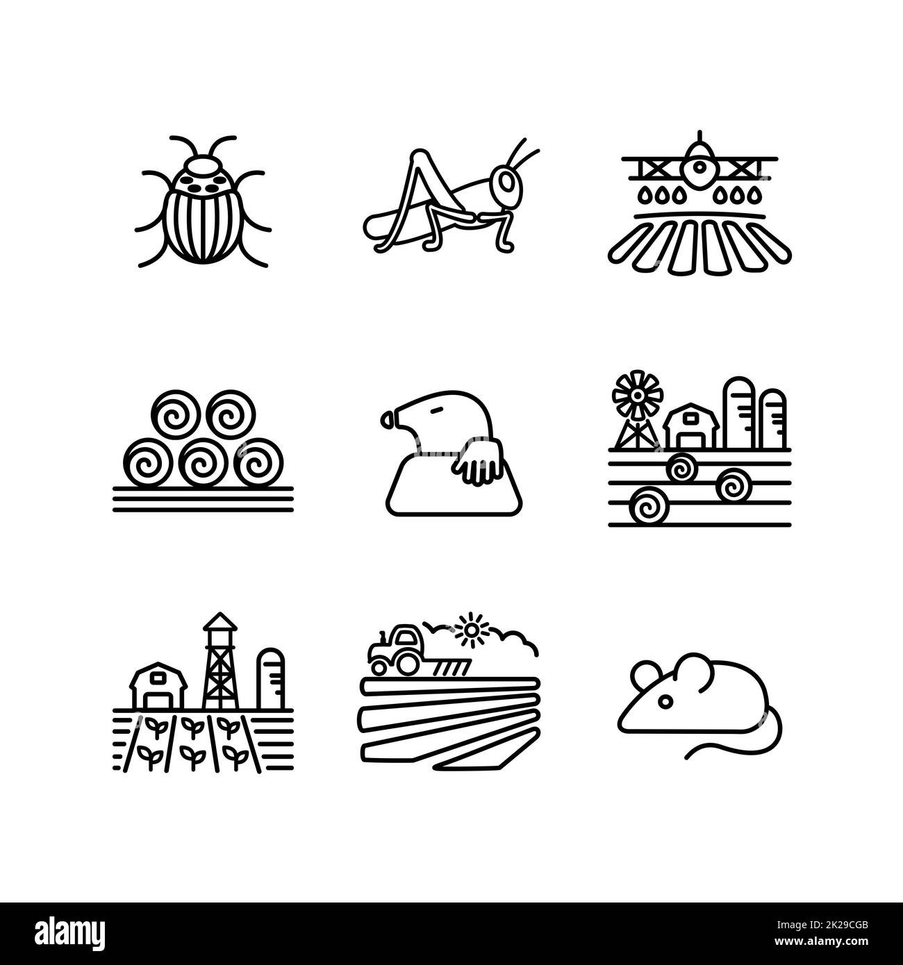 Farm Field vector icon. Agriculture animal sign Stock Photo - Alamy