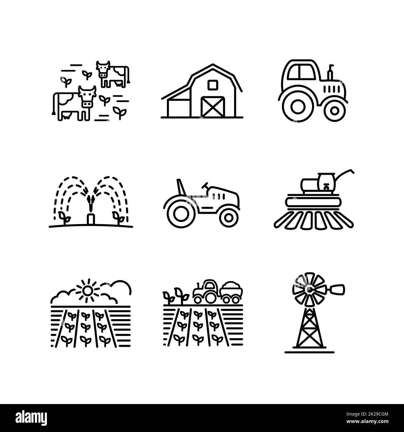 Farm Field icon. Agriculture sign Stock Photo