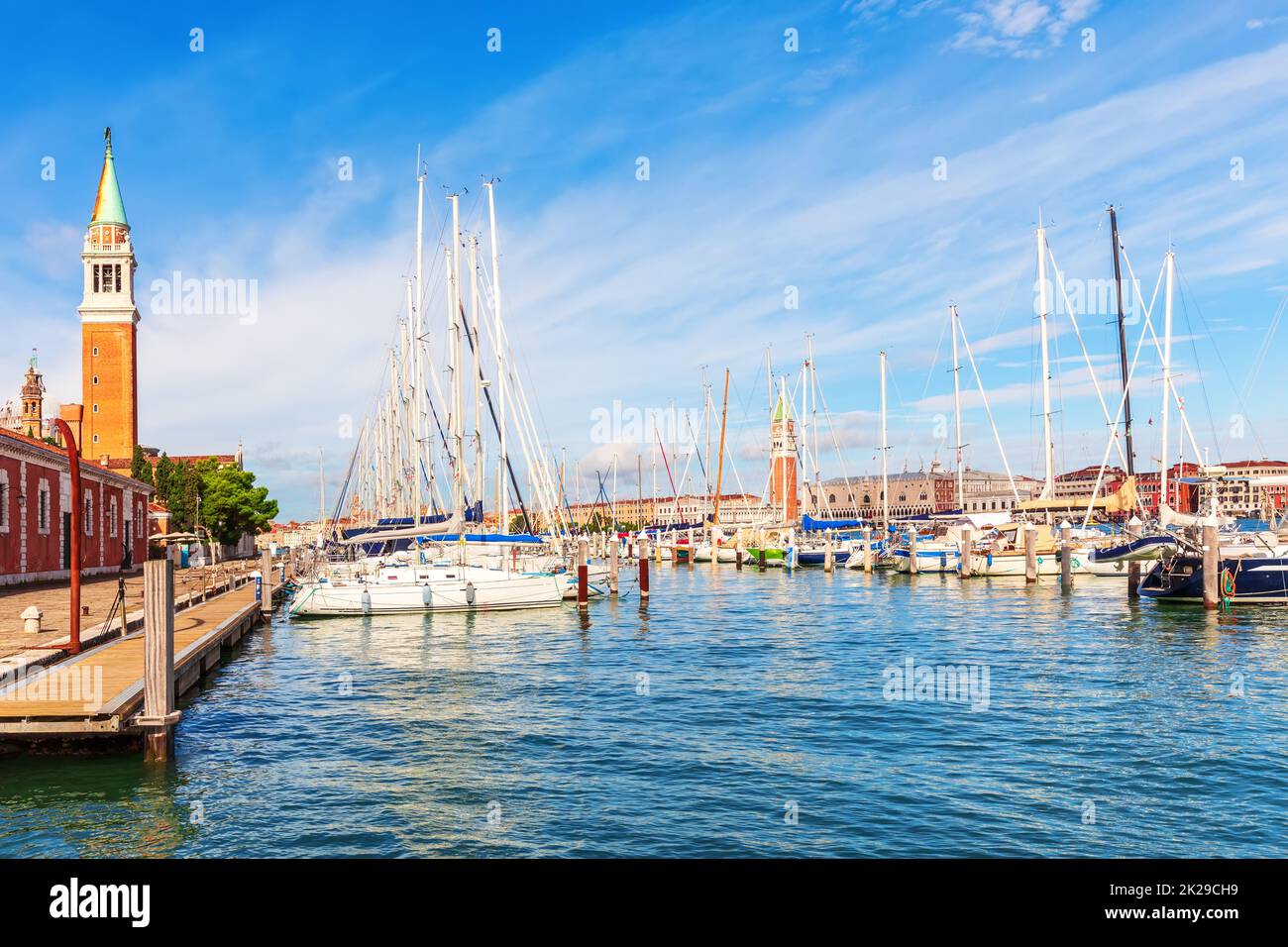 Seacoast of Venice, sunny day panorama of the Adriatic Sea, Italy Stock Photo